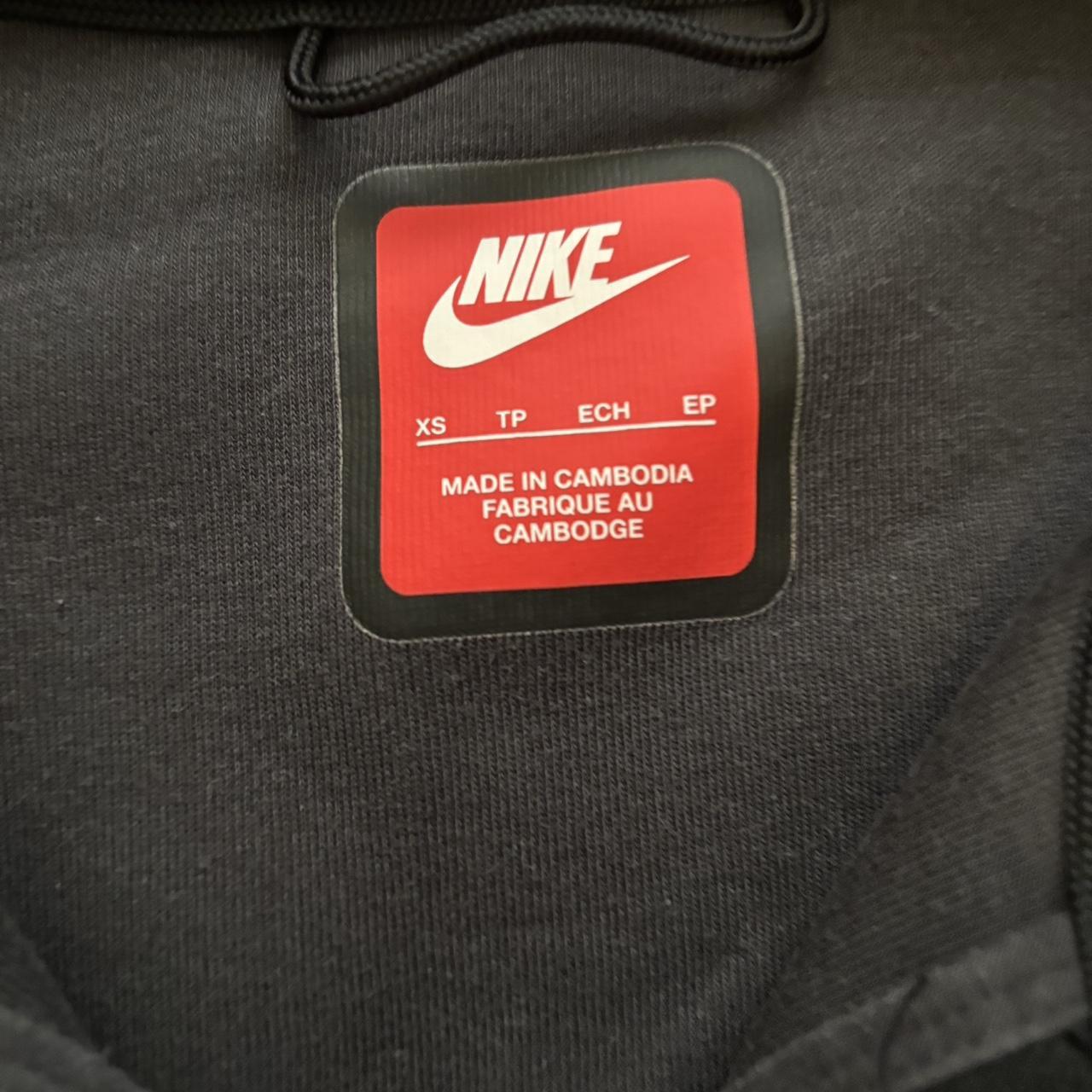 Nike Tech Fleece Hoodie Black Grey Red Xs New Season - Depop