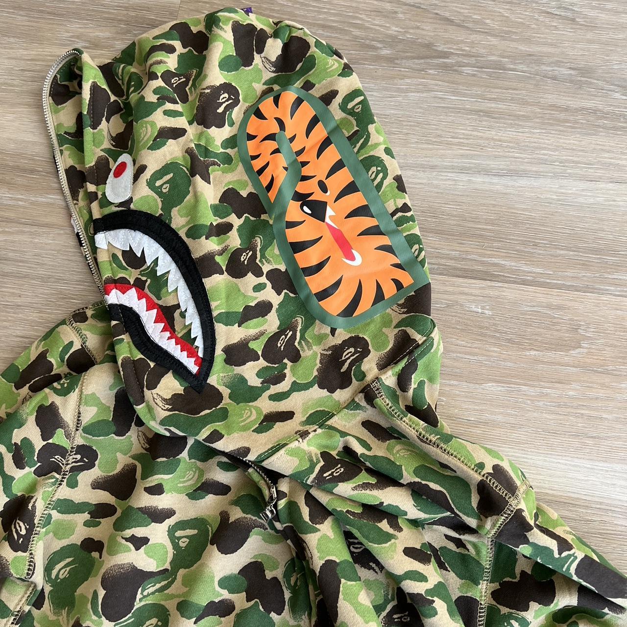 Bape Hoodie A Bathing Ape Zip Up Sweatshirt Camo... - Depop