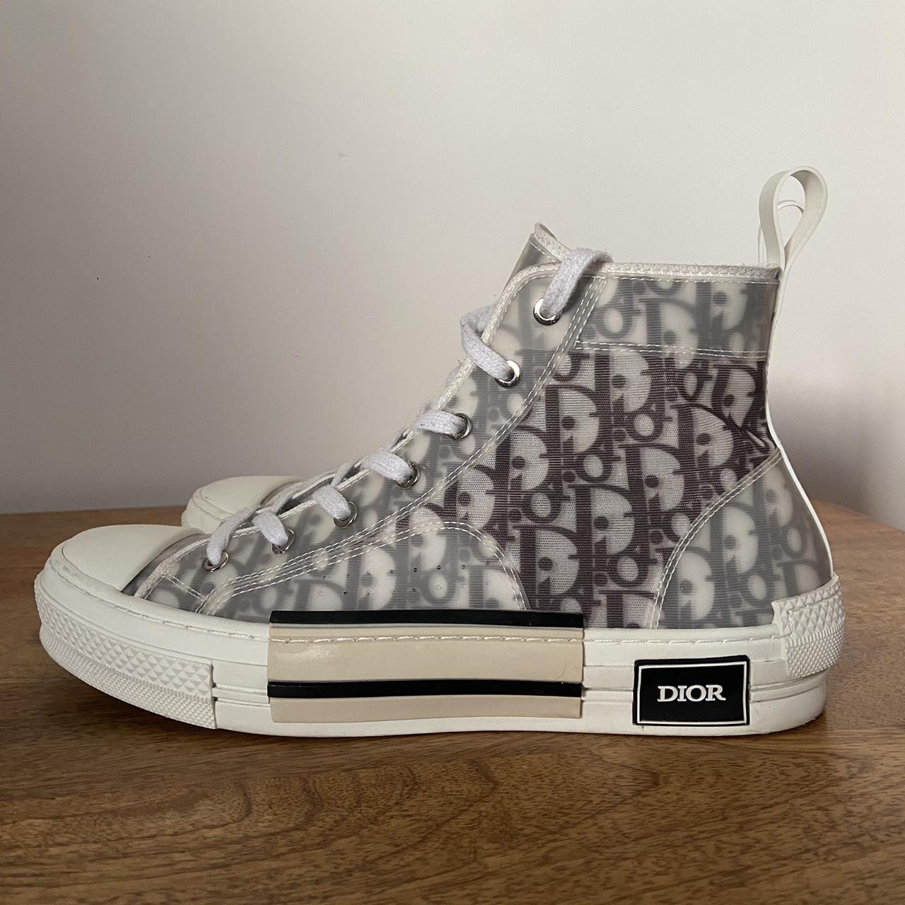 DIOR B23 High Top Sneaker Converse Trainers in white... - Depop