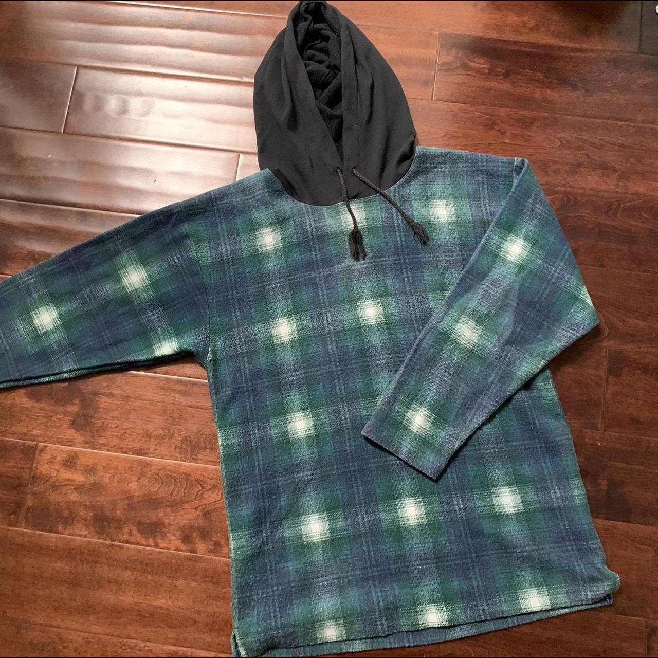 90s flannel hoodie hot sale