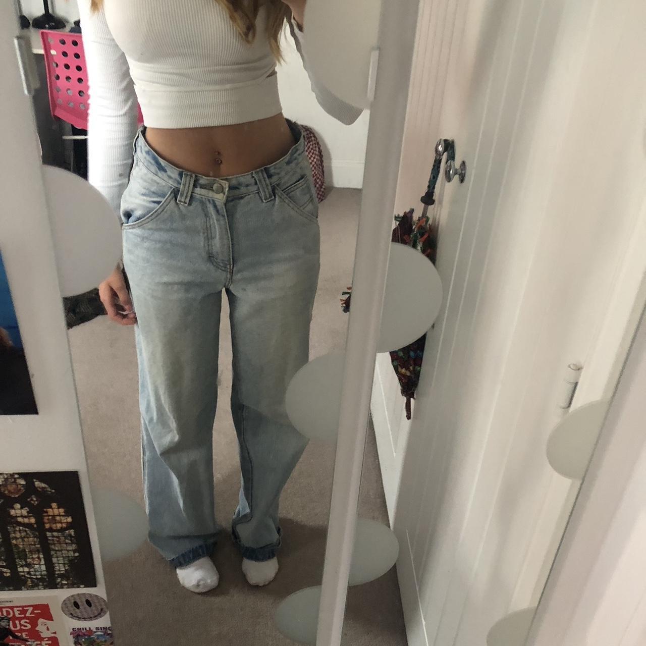 Brandy Melville Feanne Jeans baggy light blue... - Depop