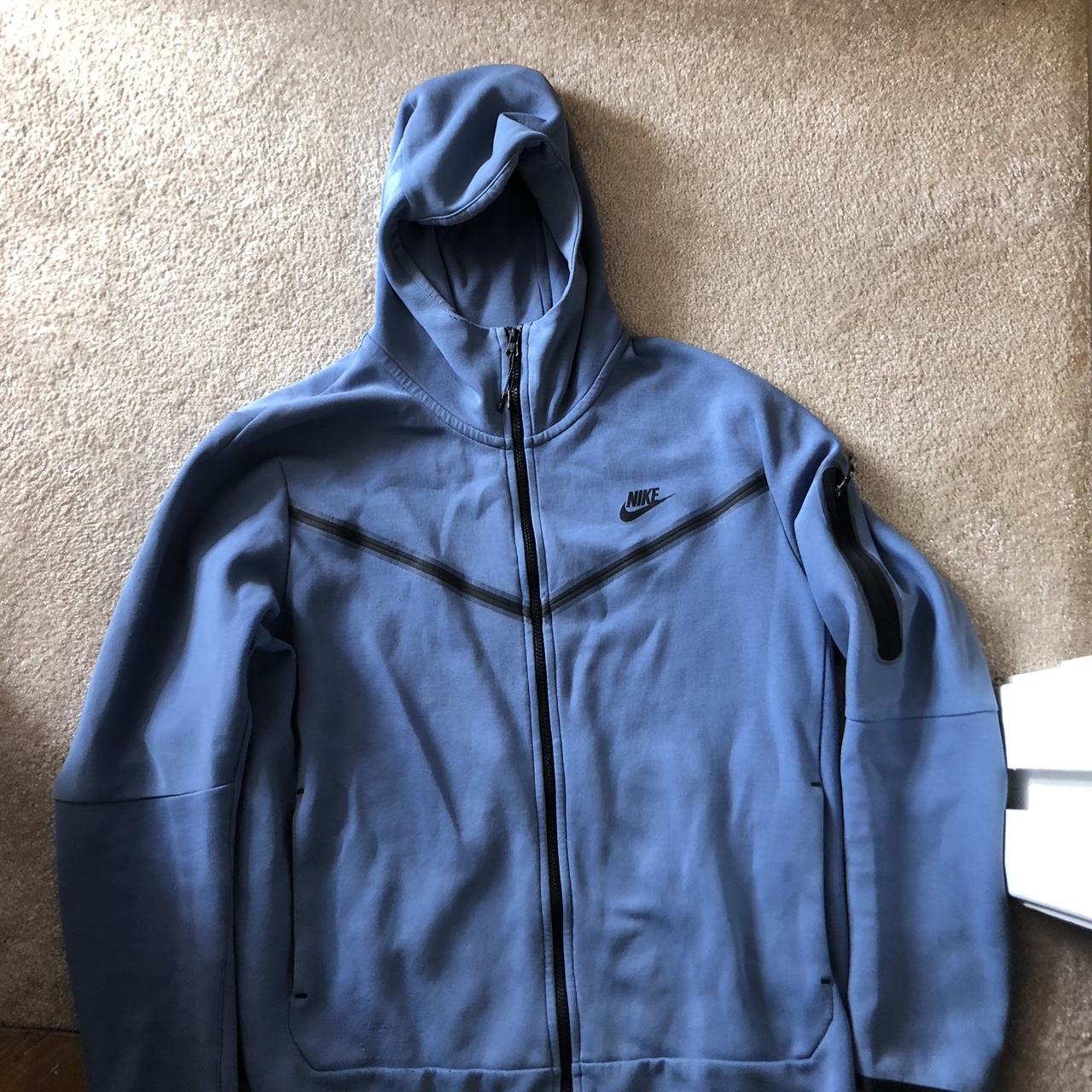 Blue Nike tech fleece hoodie - Depop