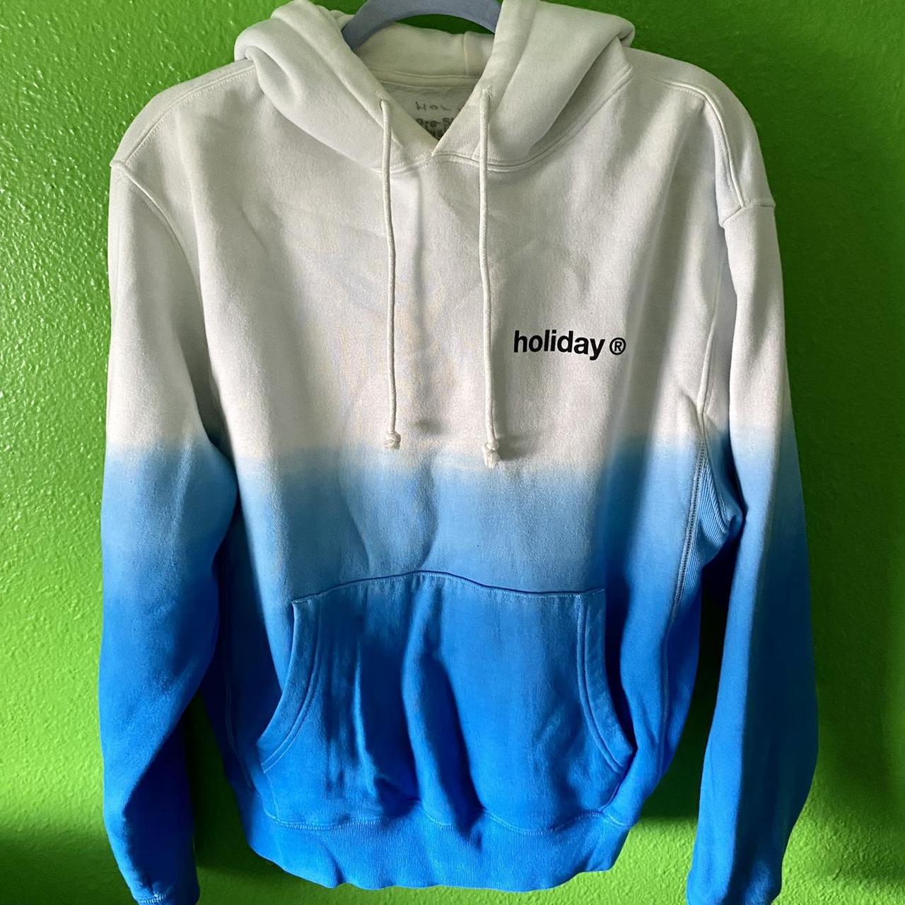 Holiday The Label Men's White and Blue Hoodie
