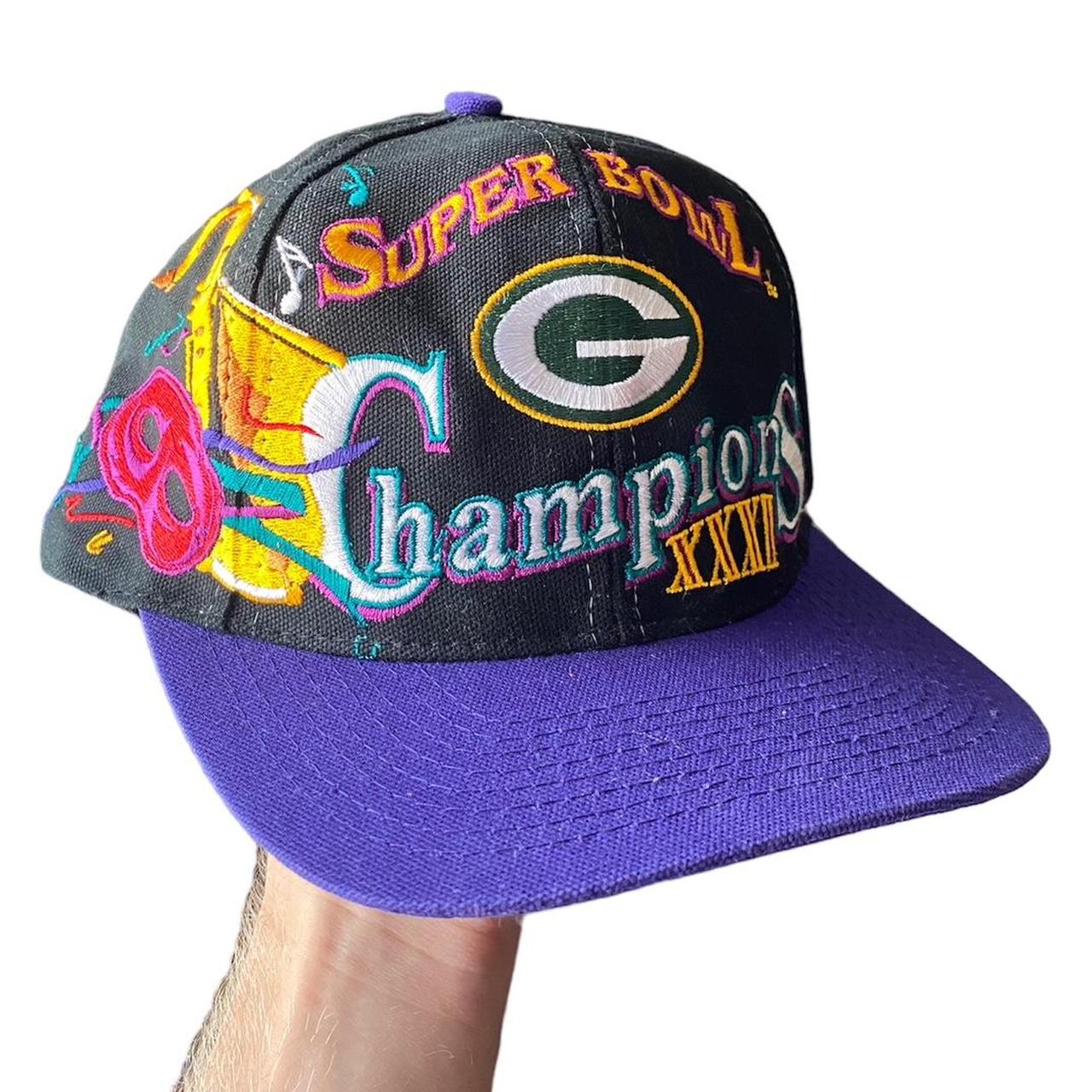 Vintage Green Bay Packers Snapback Hat Super Bowl XXXI Logo Athletic Mardi  Gras