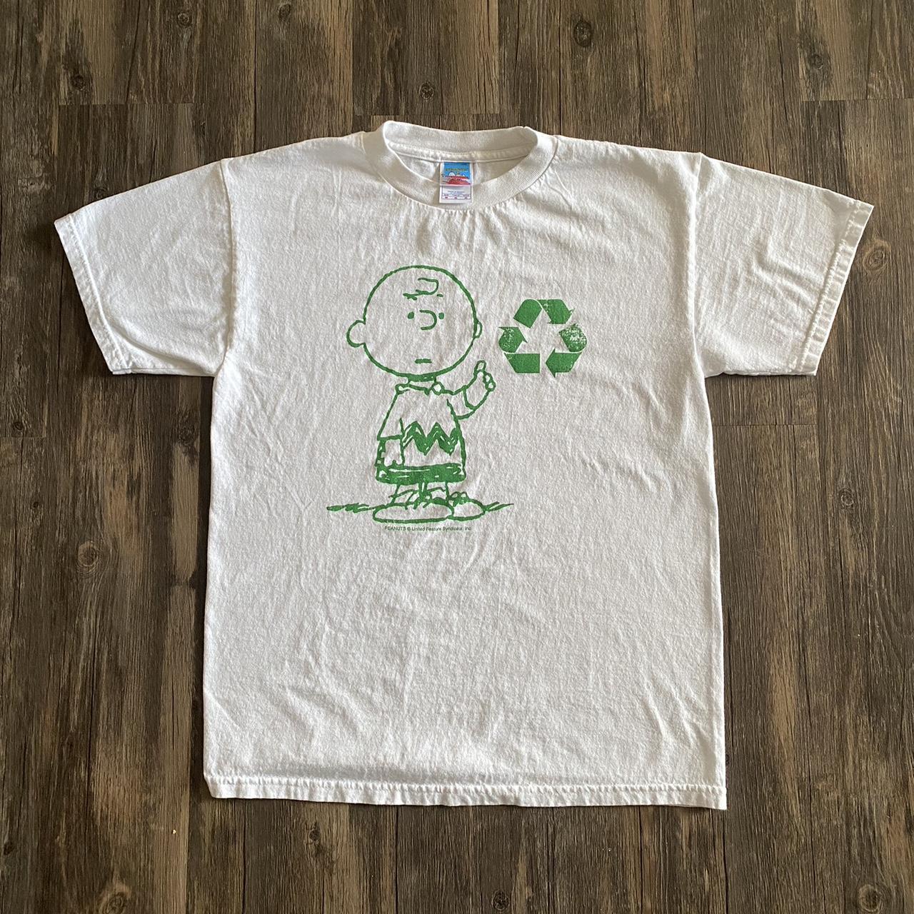 Vintage 2000s Peanuts Charlie Brown recycle t-shirt... - Depop