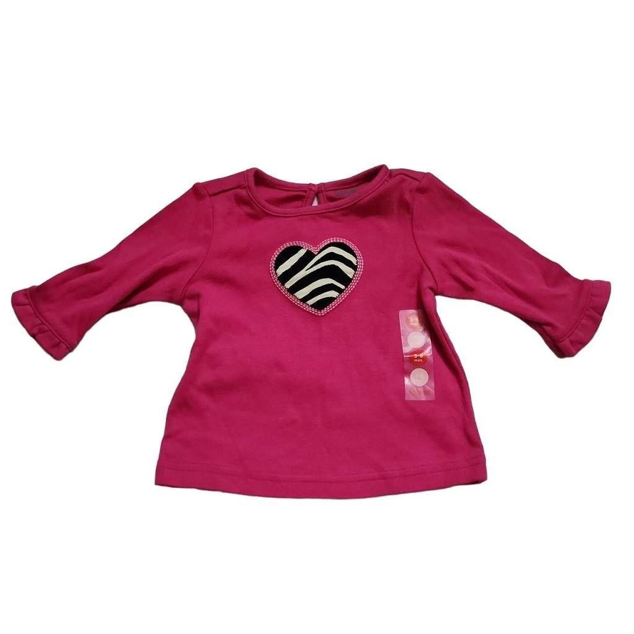 Gymboree Baby Girls Pink Zebra Heart Ruffle Sleeve