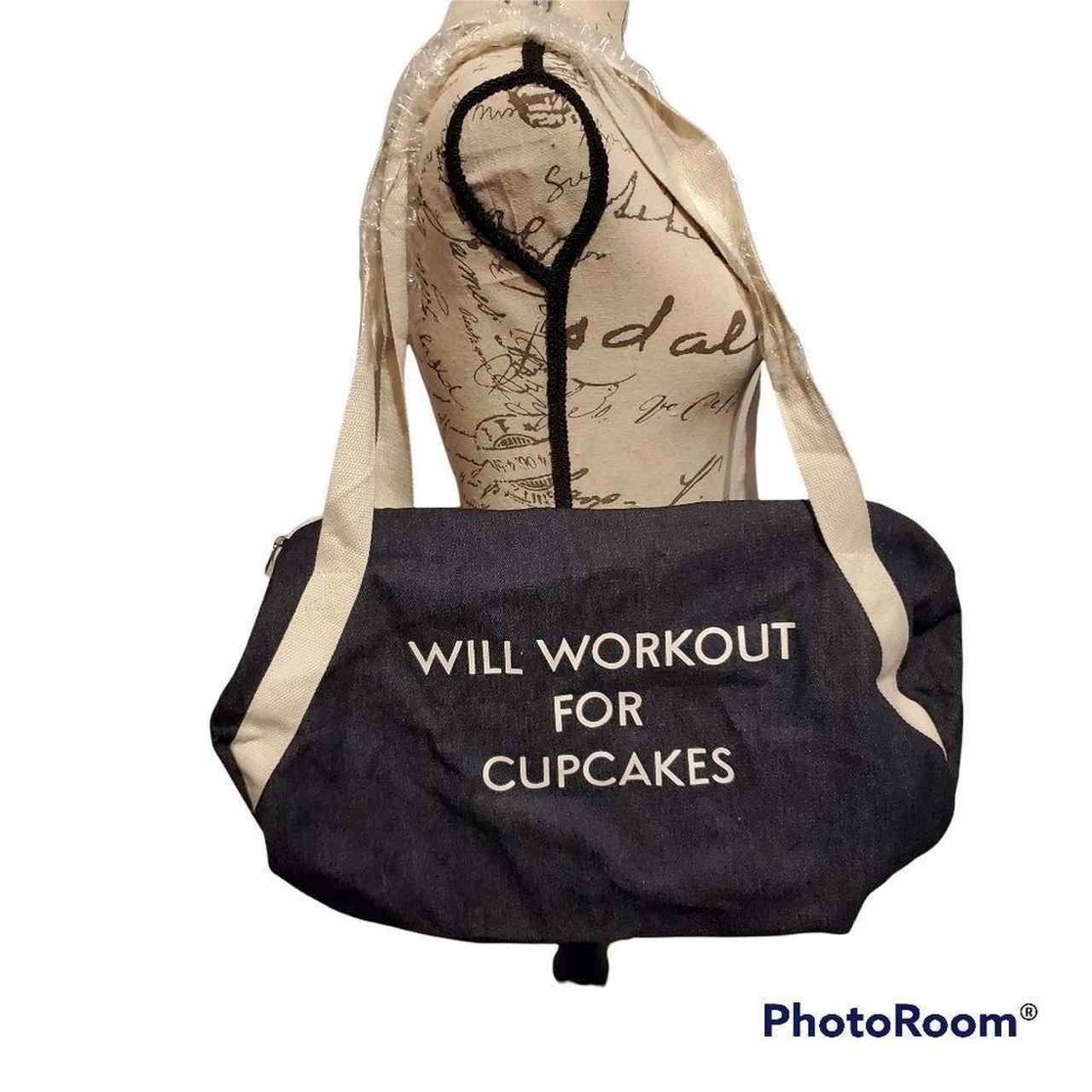 Navy Blue White Will Workout Cupcakes Gym Bag -, Go