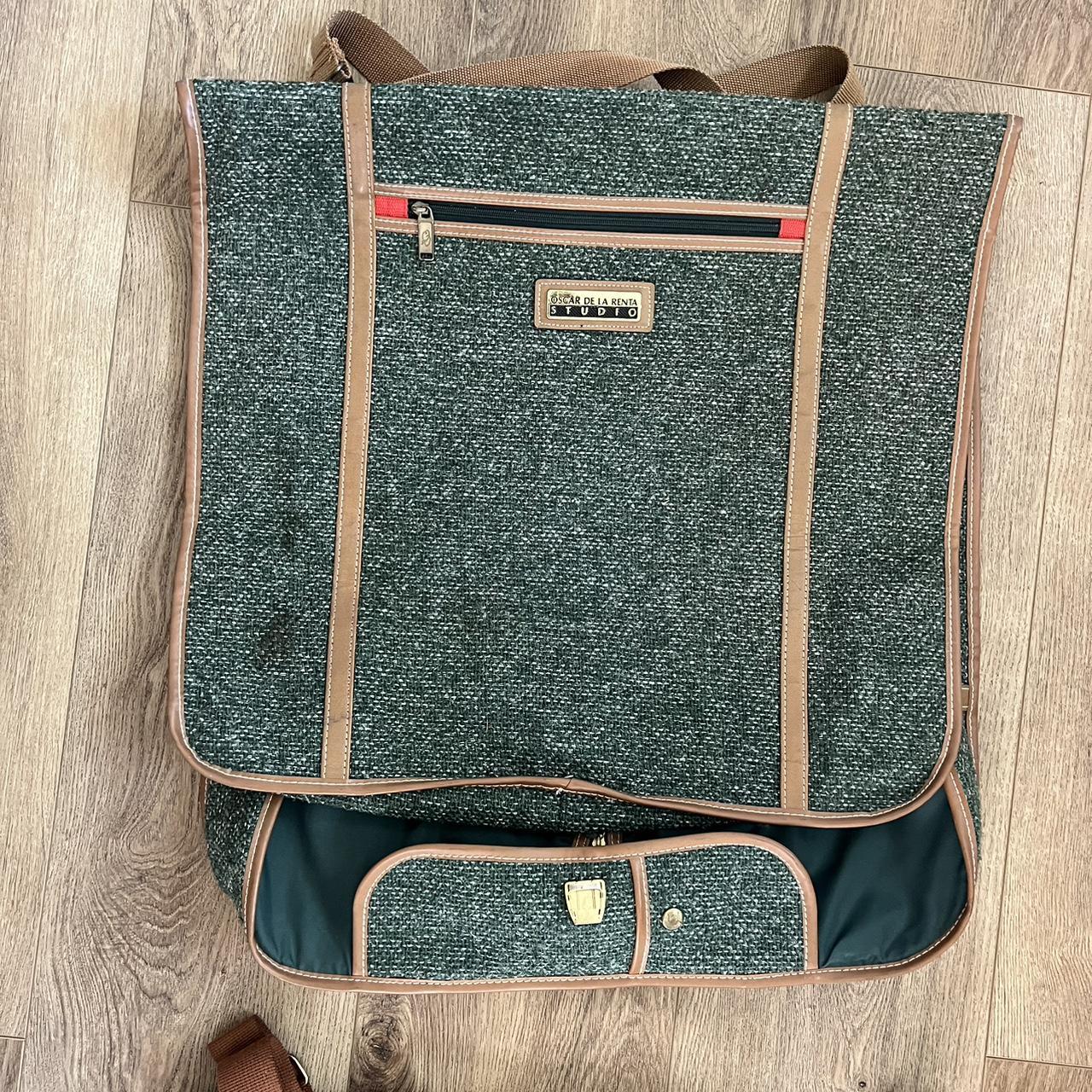 Oscar De La Renta Studio Travel Luggage Bag in green Depop