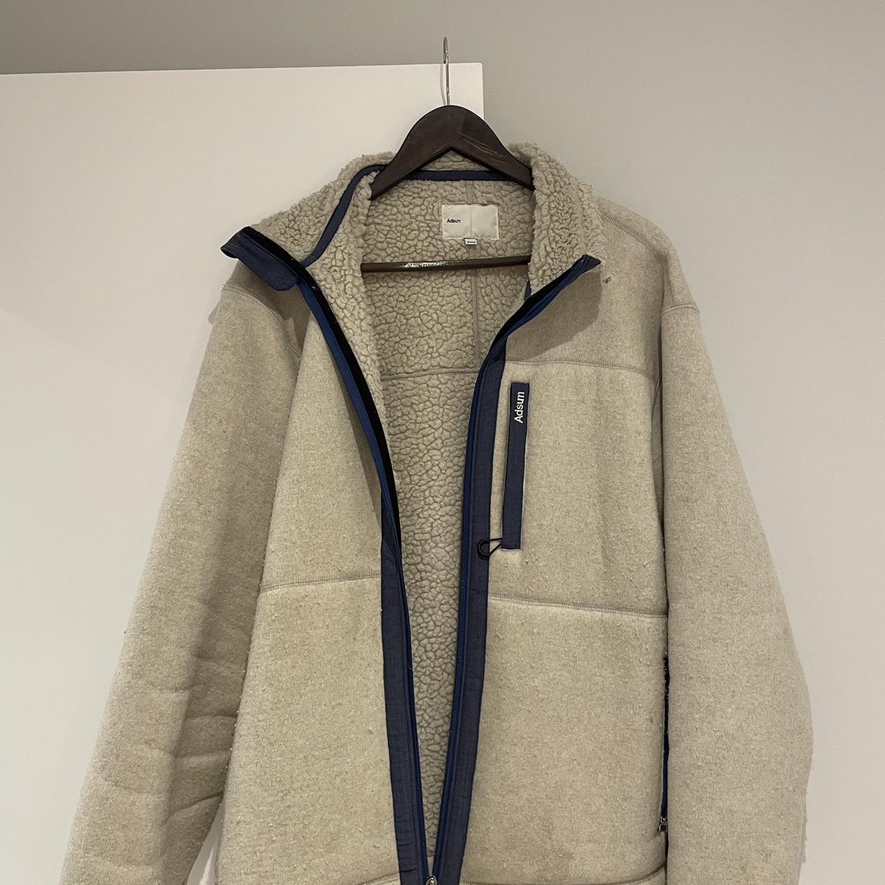 Adsum Expedition Fleece in Ecru Blue, Zip