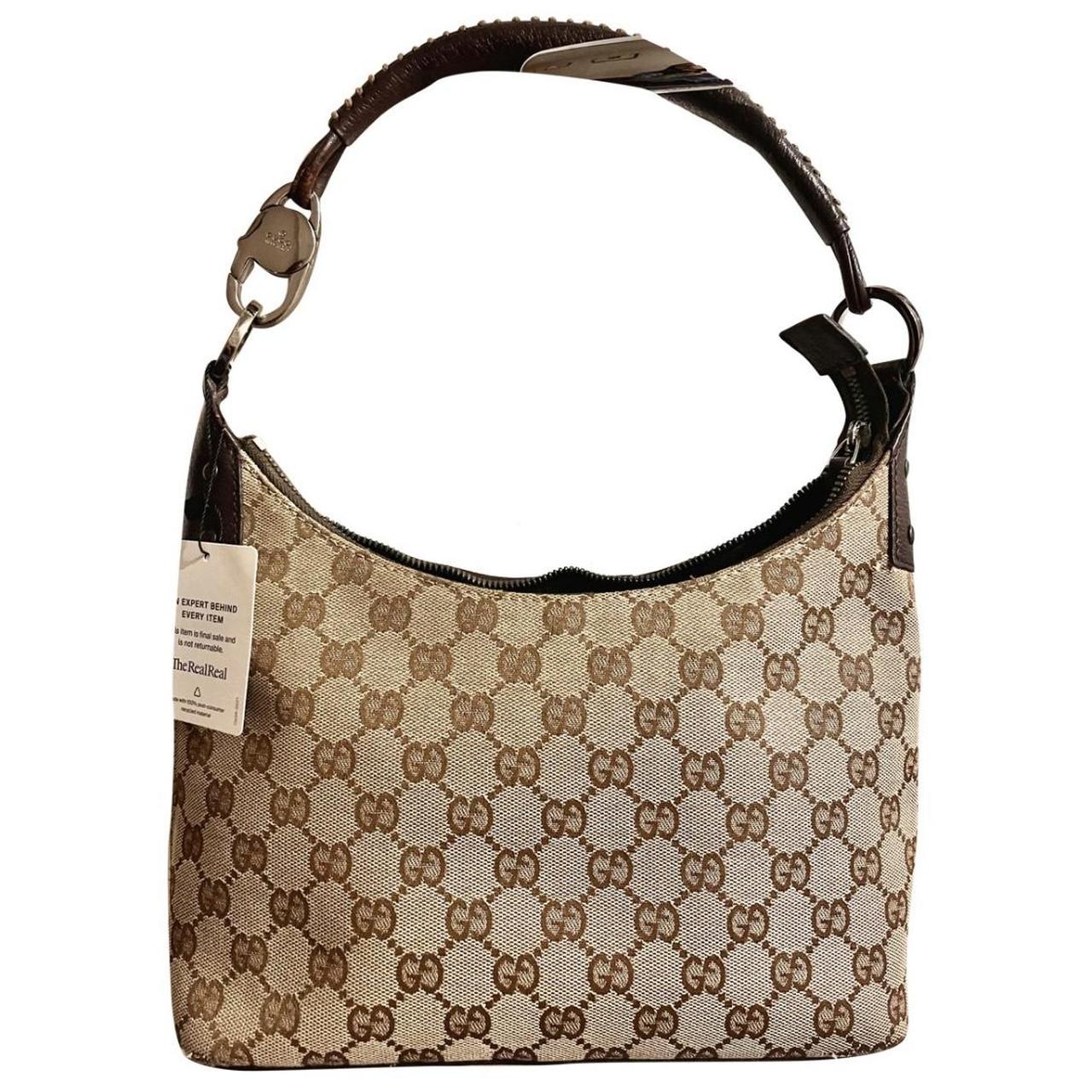 Authentic Gucci Monogram Canvas shops Hobo Bag