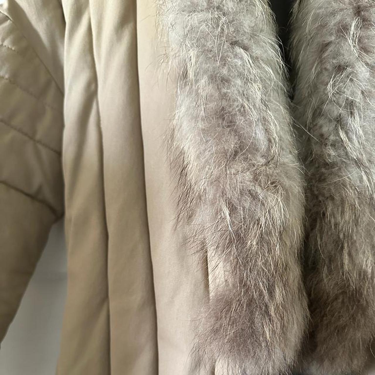 Maje beige brown puffer jacket / coat with belt and... - Depop