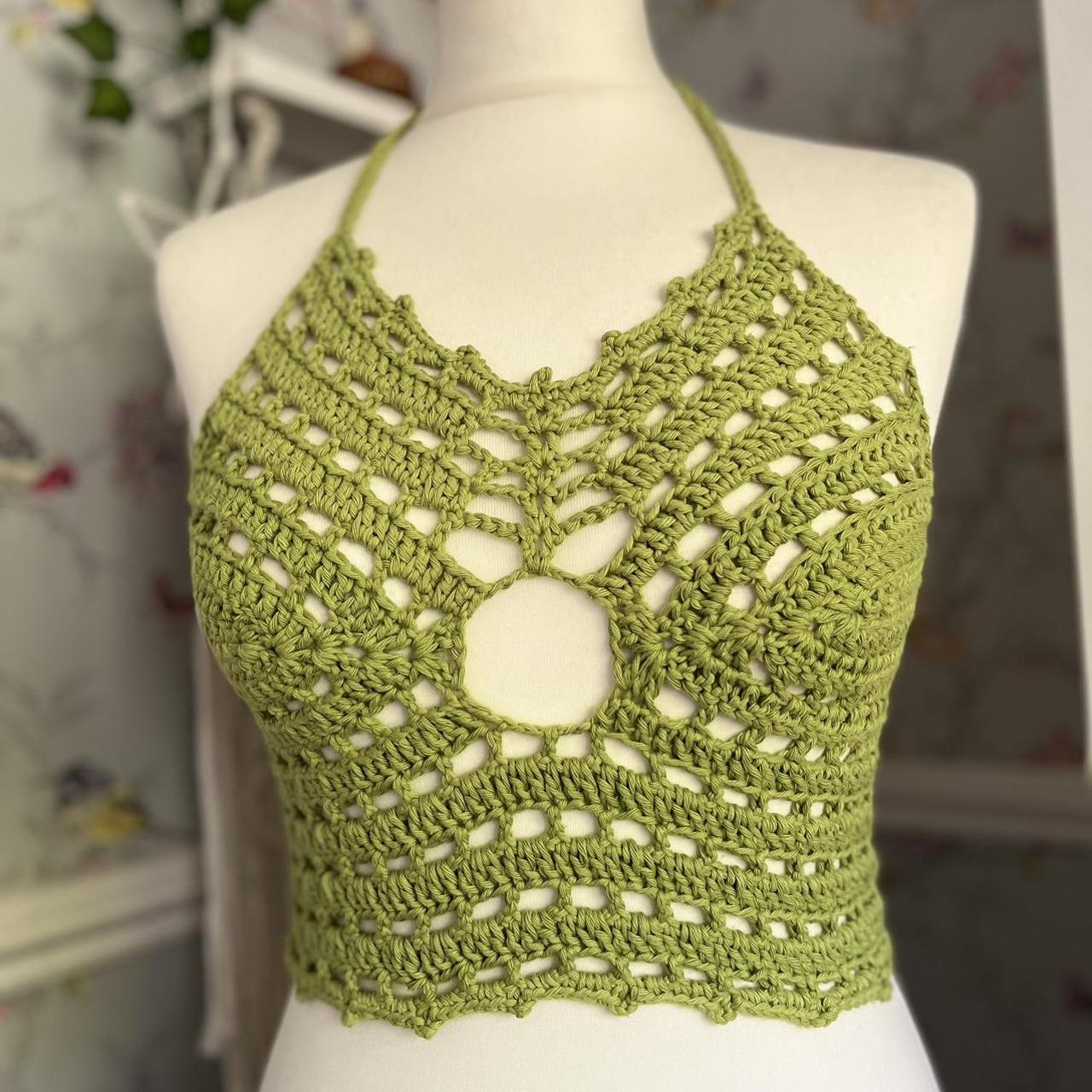 & Other Stories Women's Green Crop-top | Depop