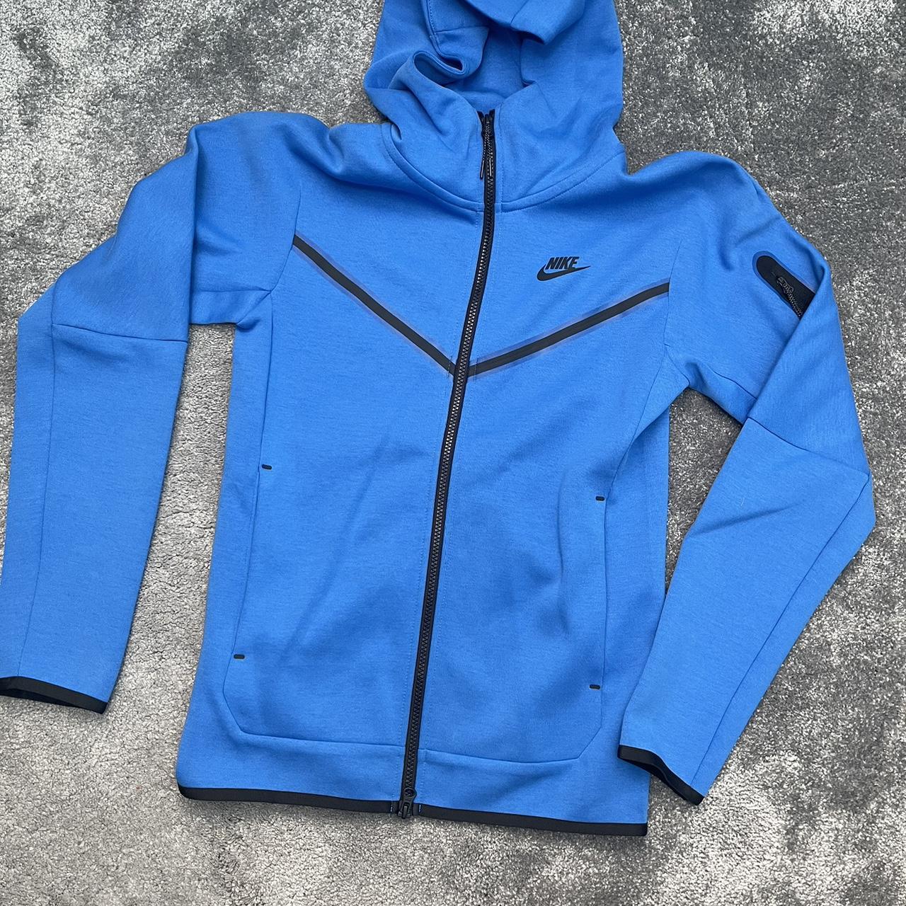 Nike Tech Fleece Hoodie Signal Blue/Black Brand New XS - Depop