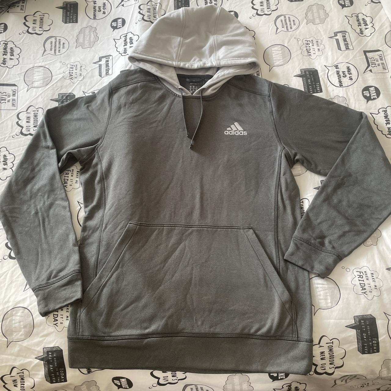 Mens Grey Adidas Climawarm Hoodie Size M Medium. Depop