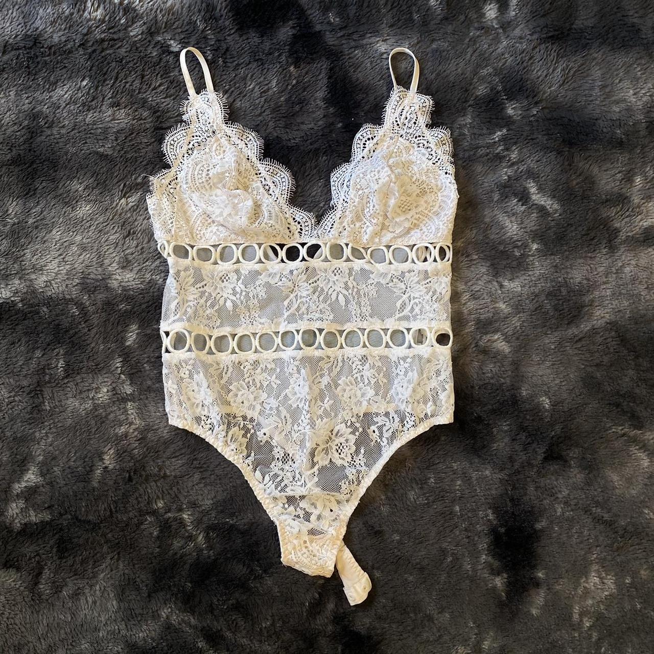 Victoria’s Secret white lace body suit. So pretty ... - Depop