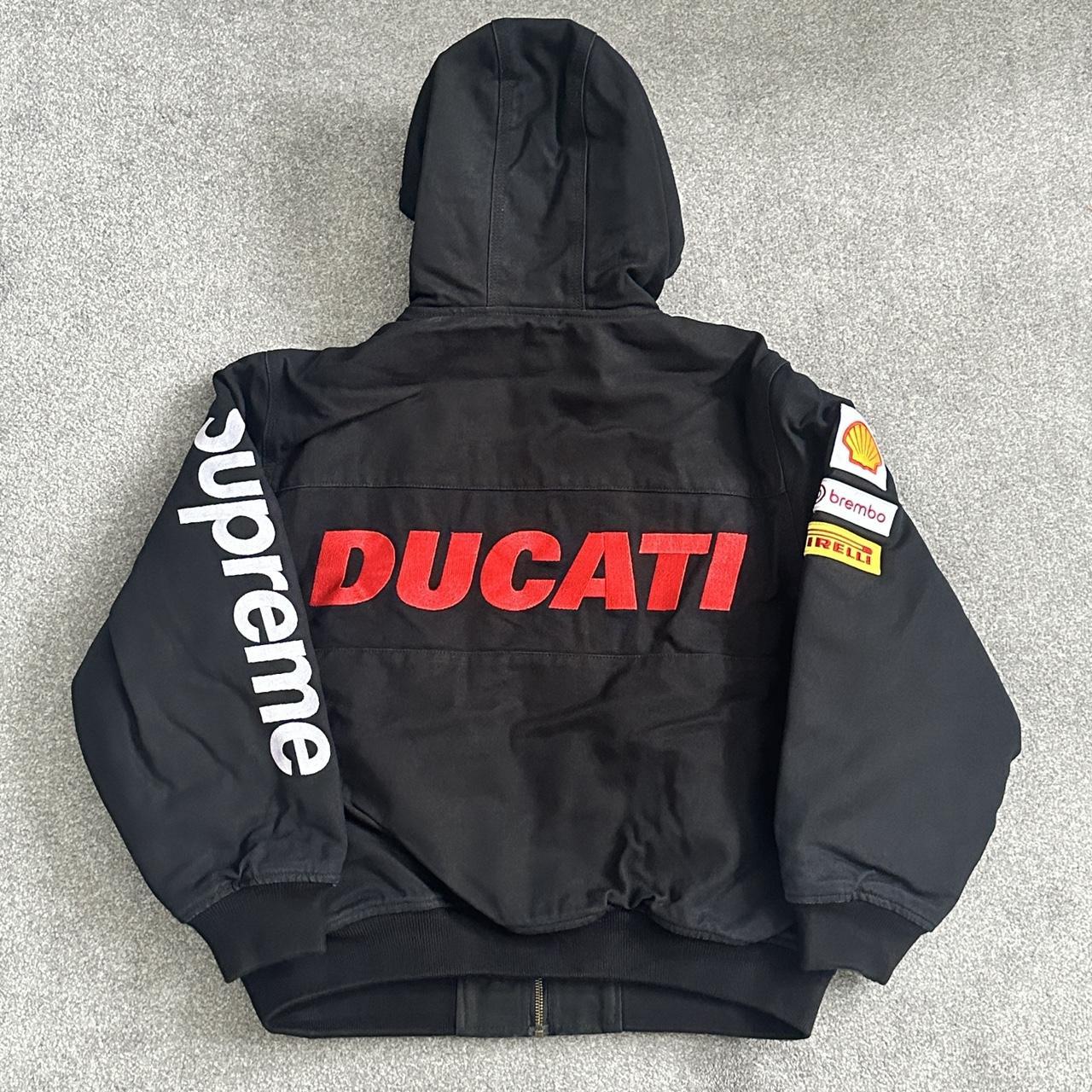 Supreme Ducati Hooded Racing Jacket - Black - Size... - Depop