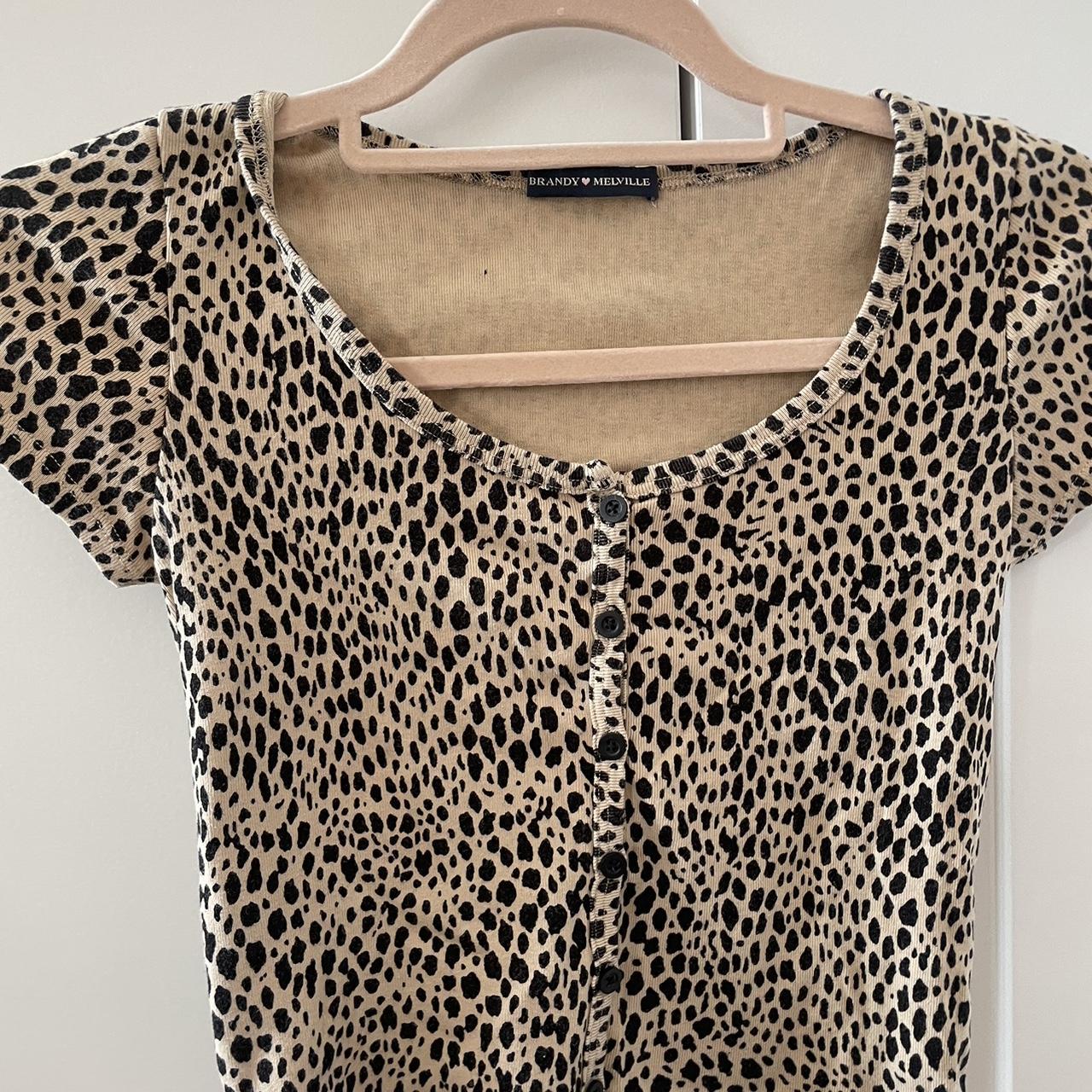 Brandy Melville cheetah/leopard print Zelly top. So... - Depop