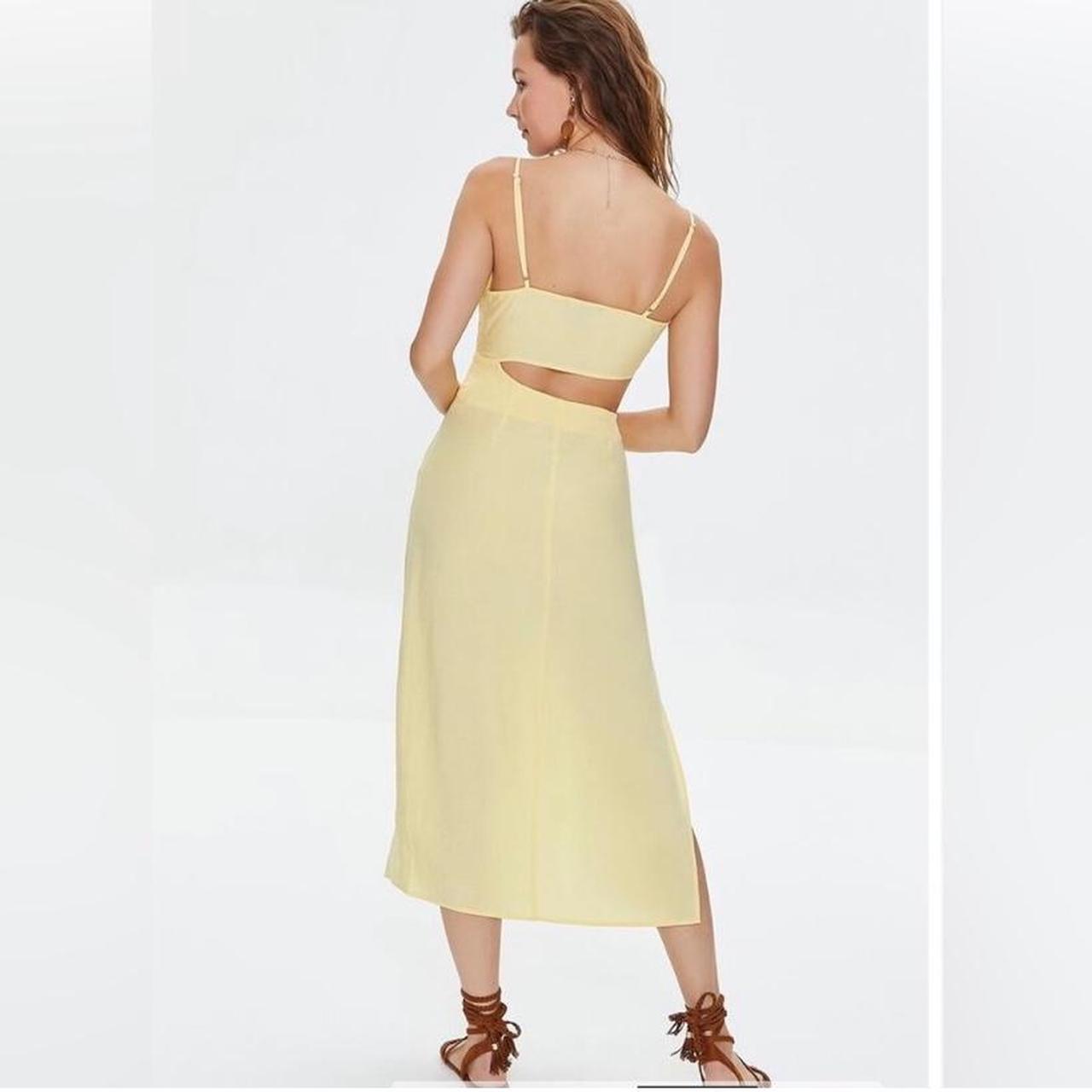 Pastel/light yellow cut out dress Perfect for Depop