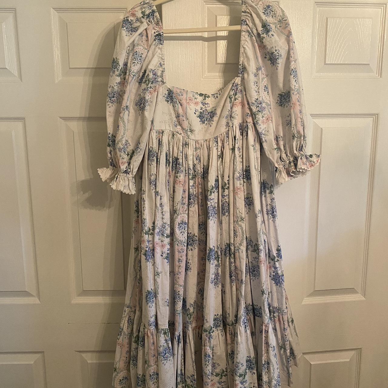 SELKIE La Belle Et Toile French Puff Dress In Cotton... - Depop