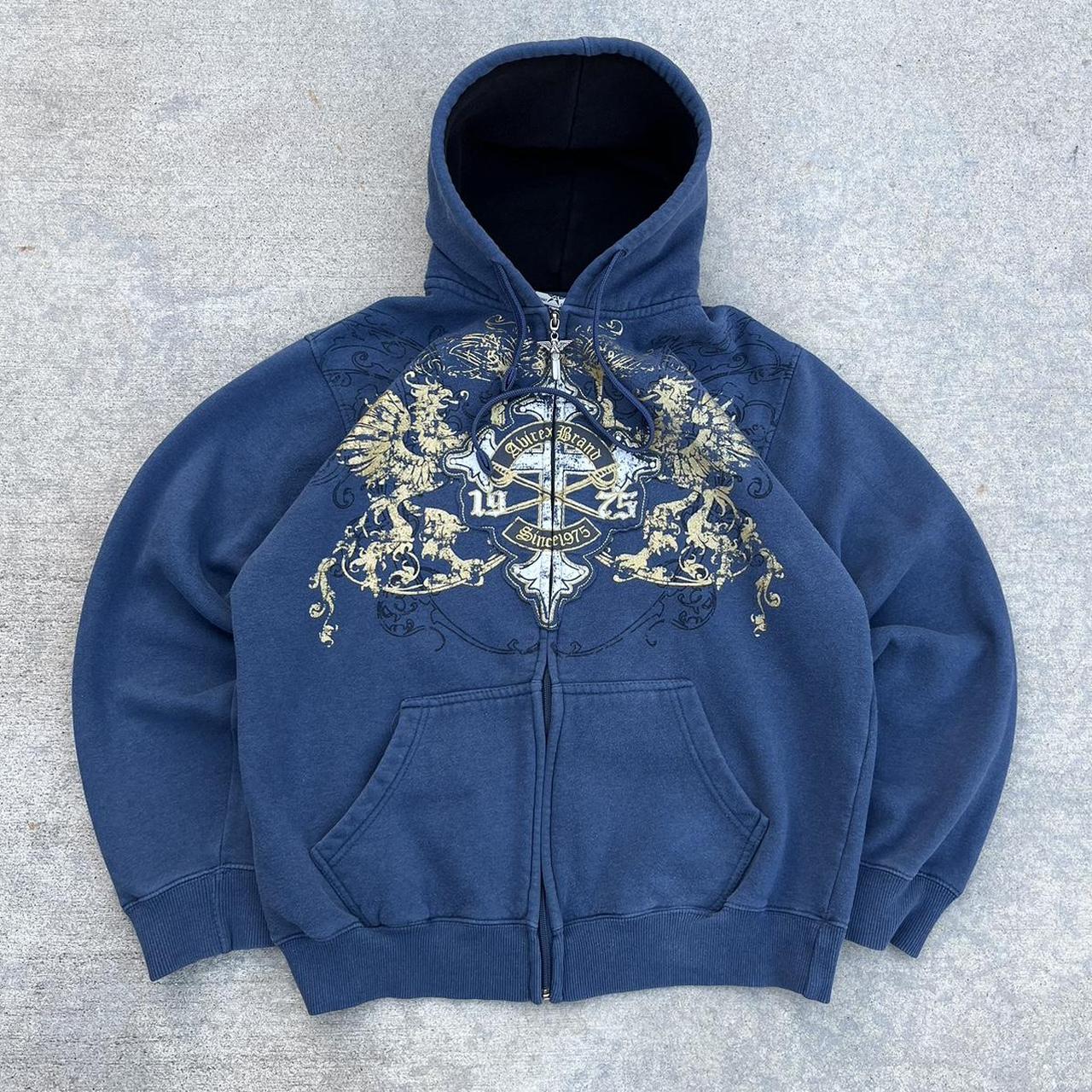 Men's Blue Hoodie | Depop