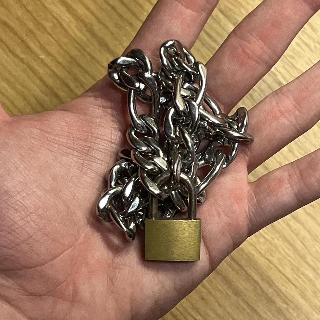 VITALY STAINLESS STEEL LOCK CHAIN PERFECT... Depop