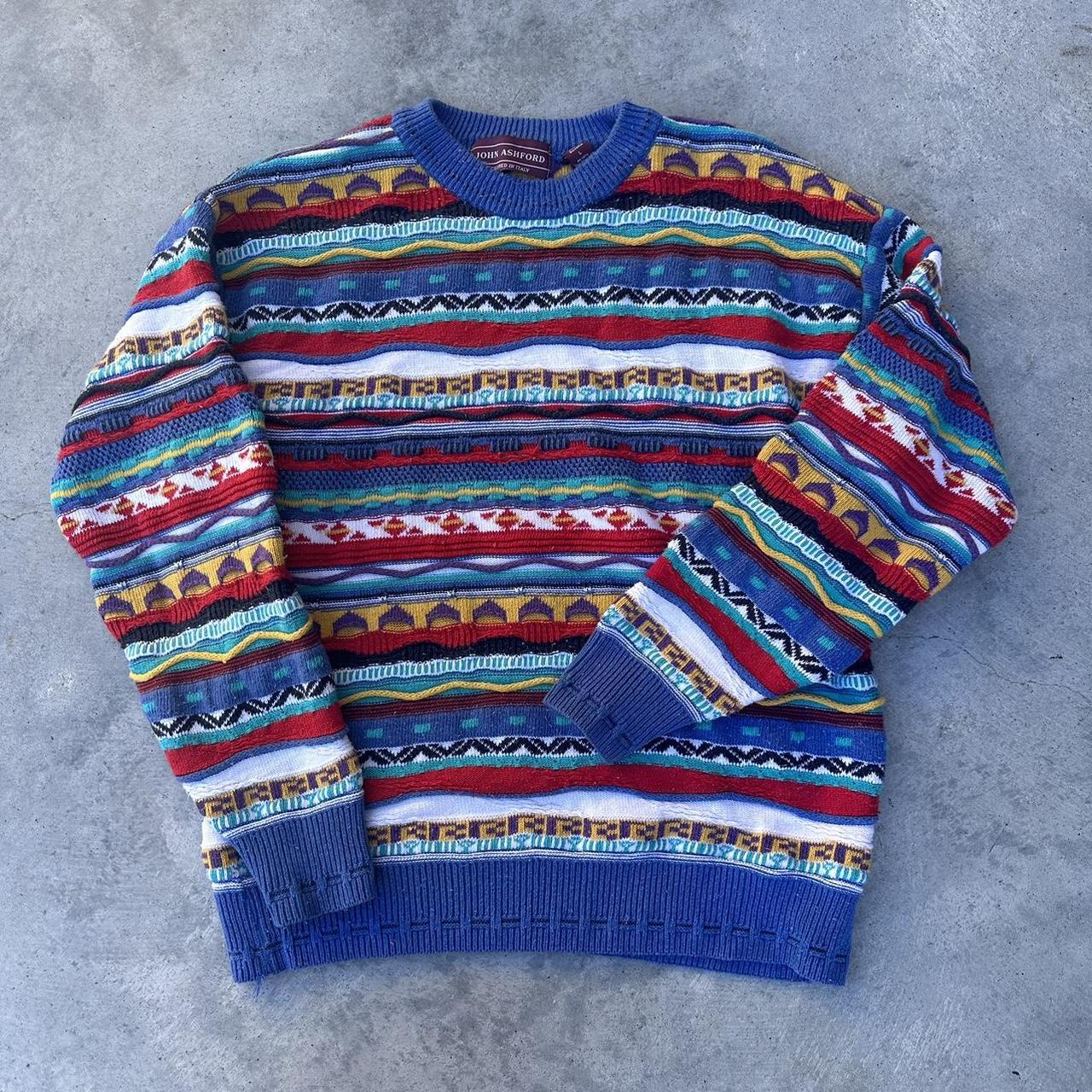 Vintage coogi style sweater Size L - Depop