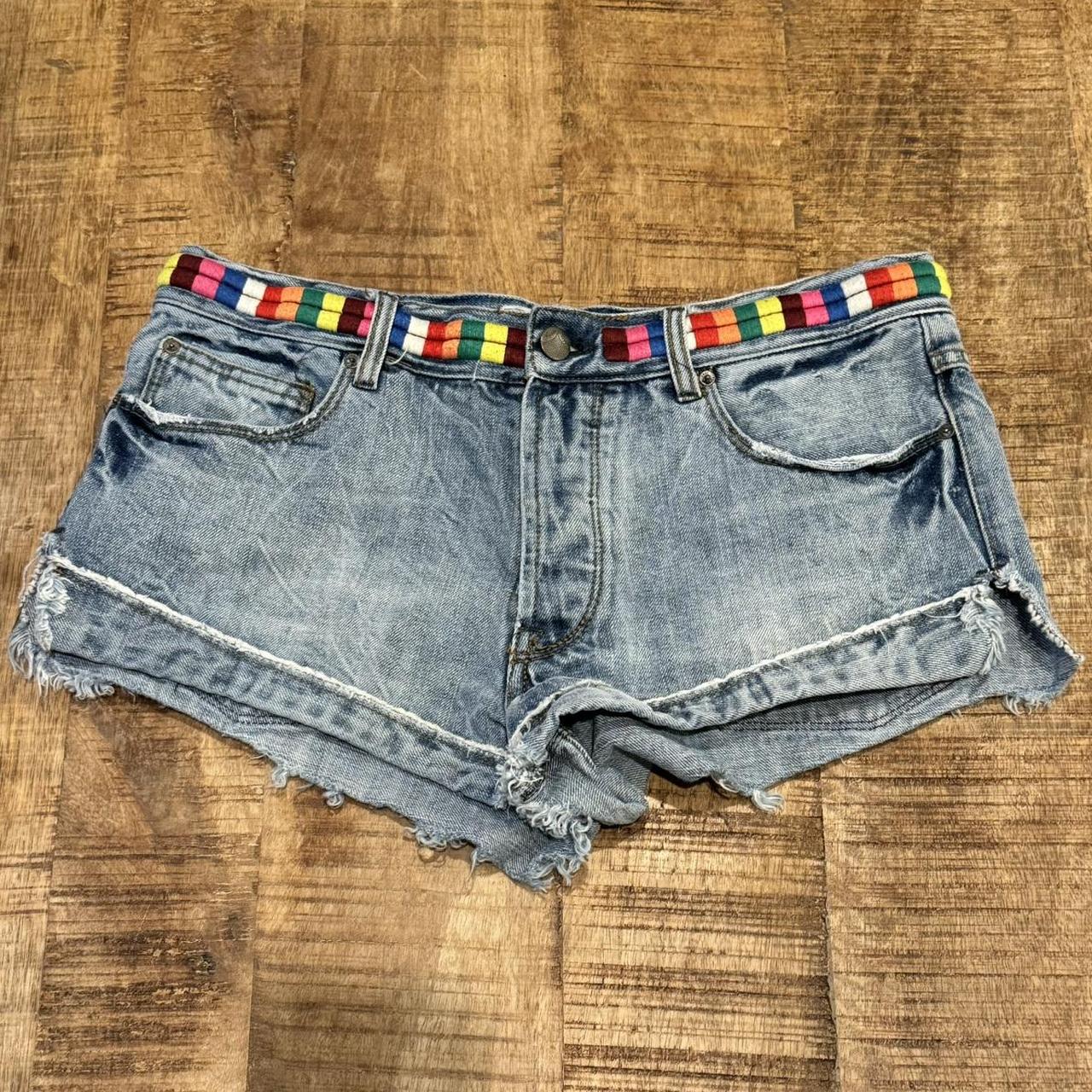 Free People Rainbow embroidered jean Depop