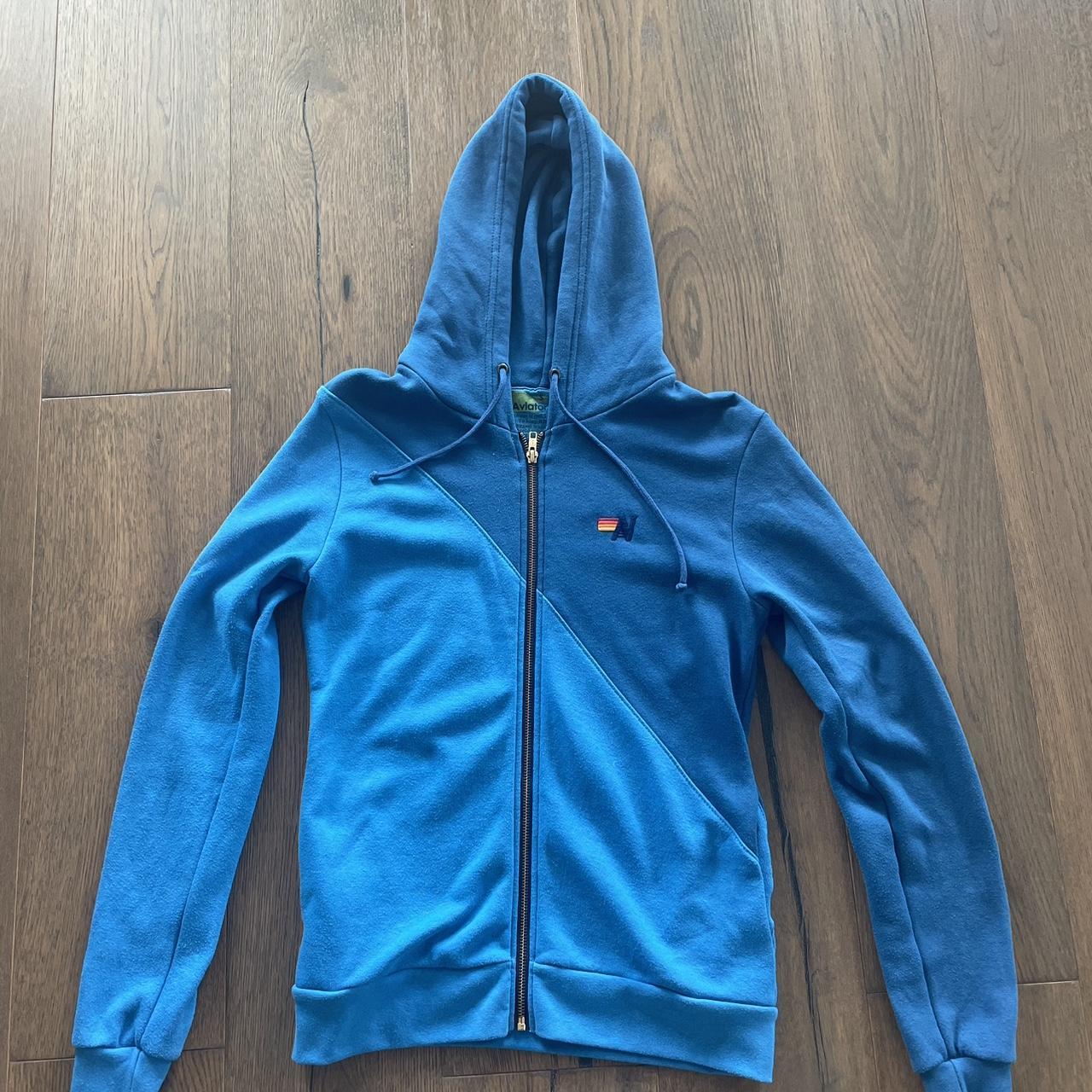 Small blue Aviator Nation zip up worn a few times - Depop