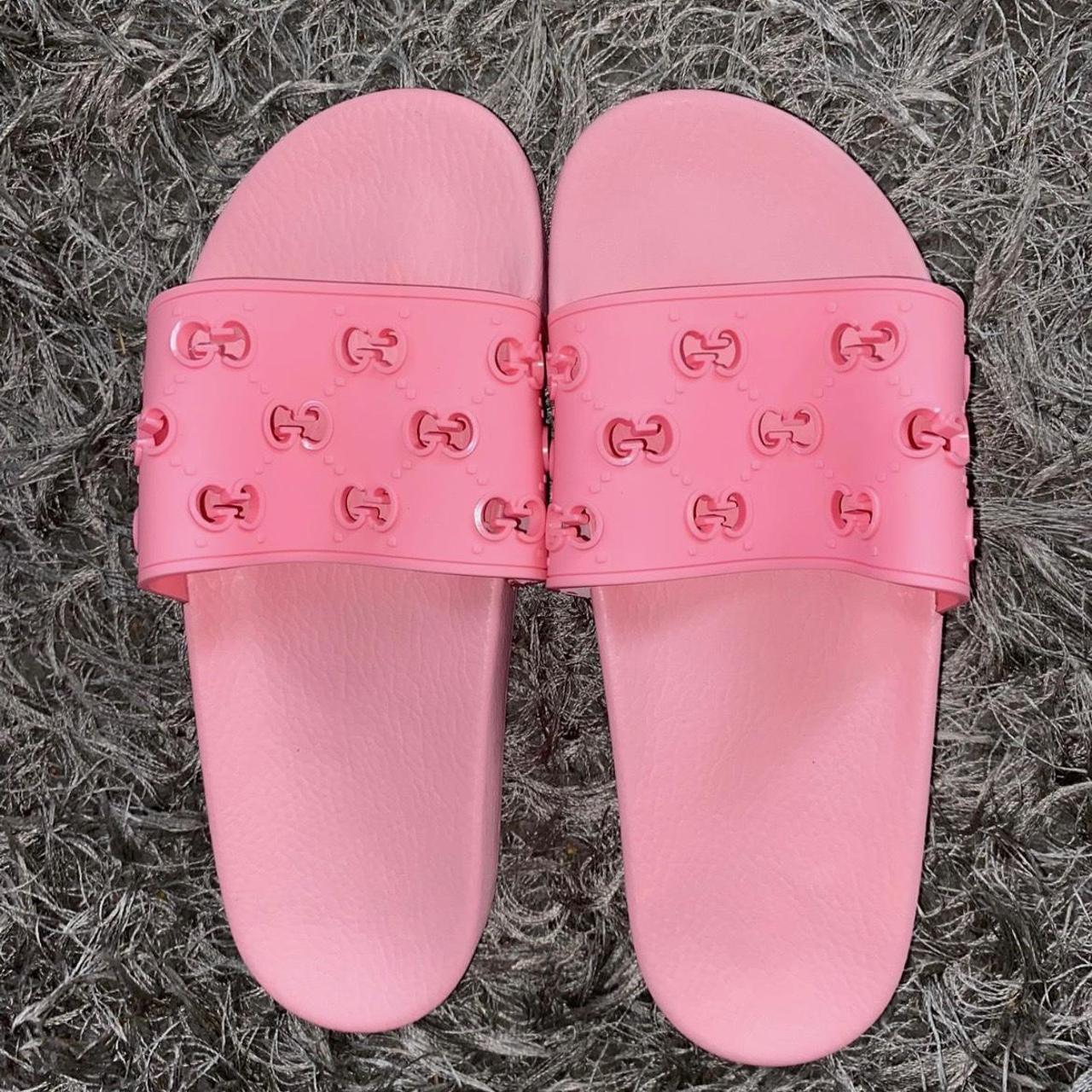 Pink Gucci Slides - Depop