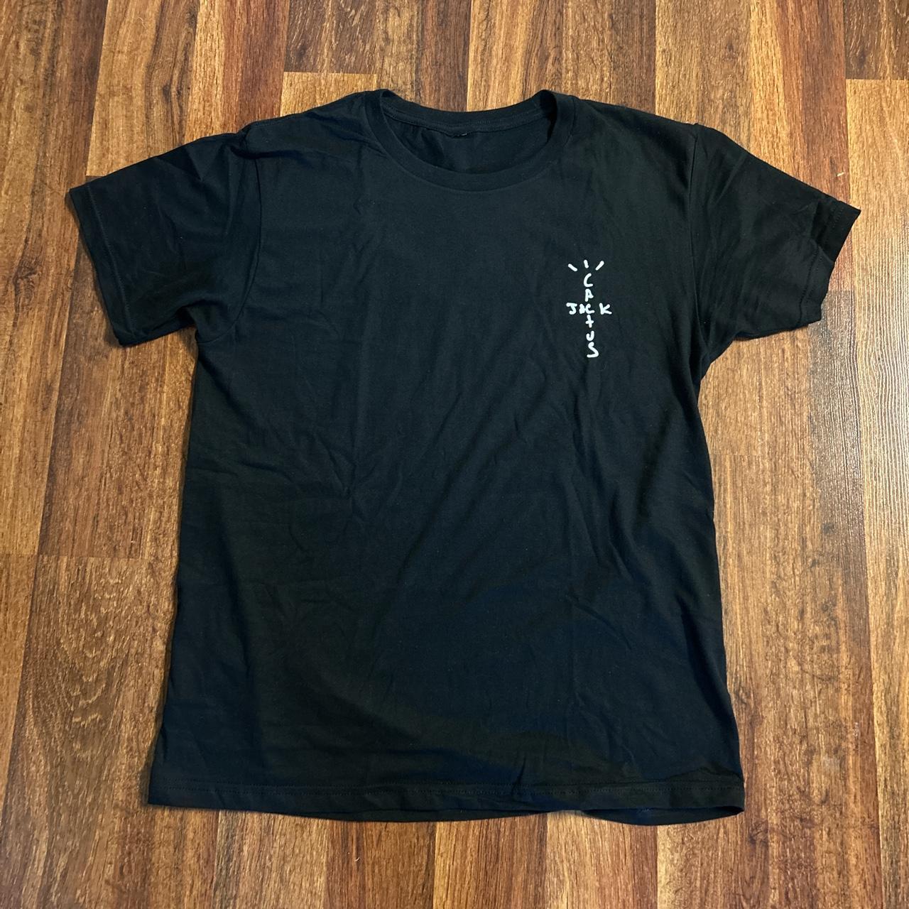 Travis Scott Men's Black and White T-shirt | Depop