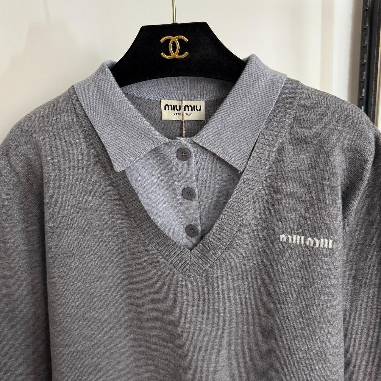 Miu Miu Women's Sweater - Grey - L – Miu Miu Grey… - image 4