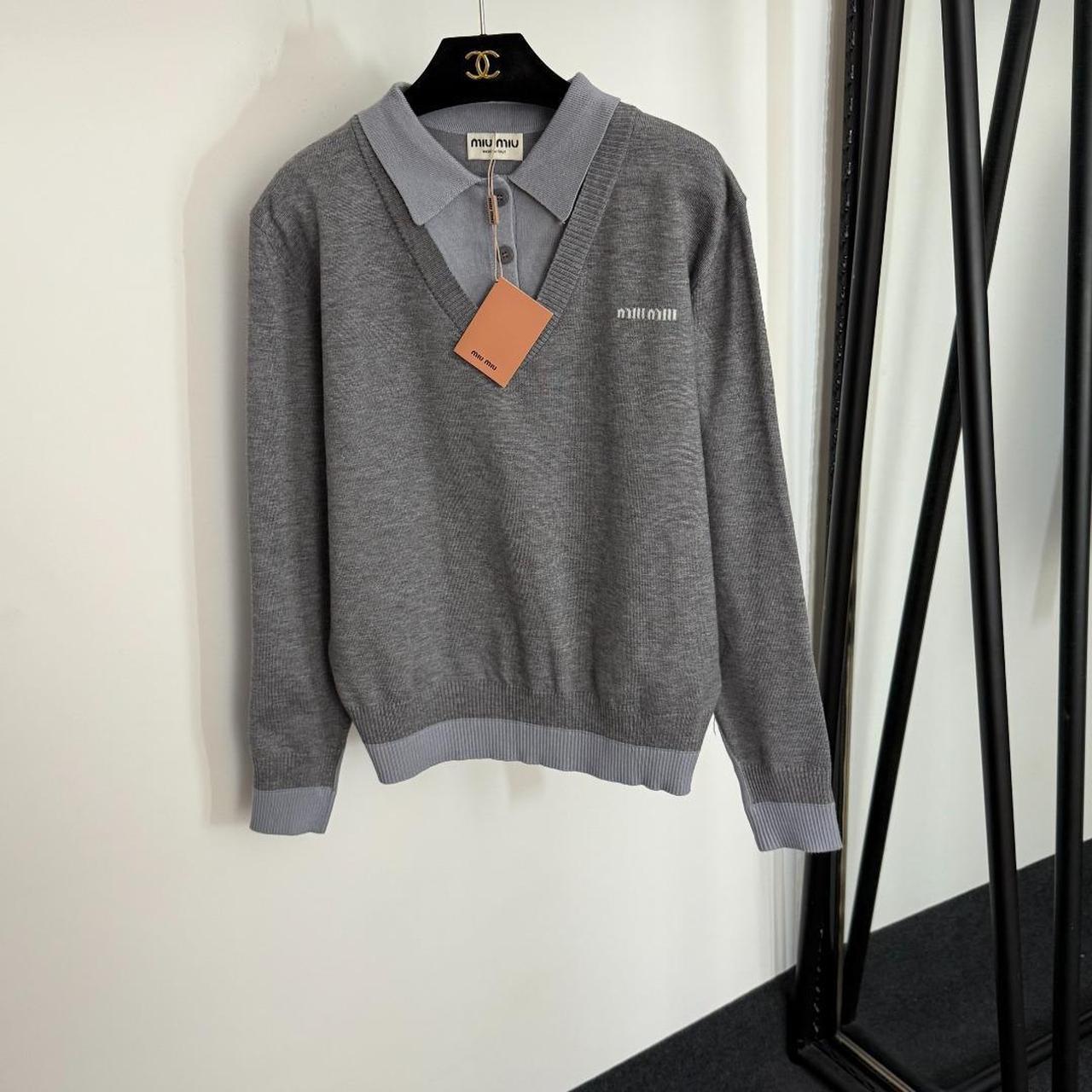 Miu Miu Women's Sweater - Grey - L – Miu Miu Grey… - image 1