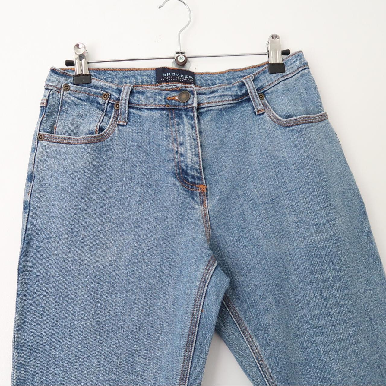 Y2k blue bootcut jeans. Mid wash denim, by brooker. ... - Depop