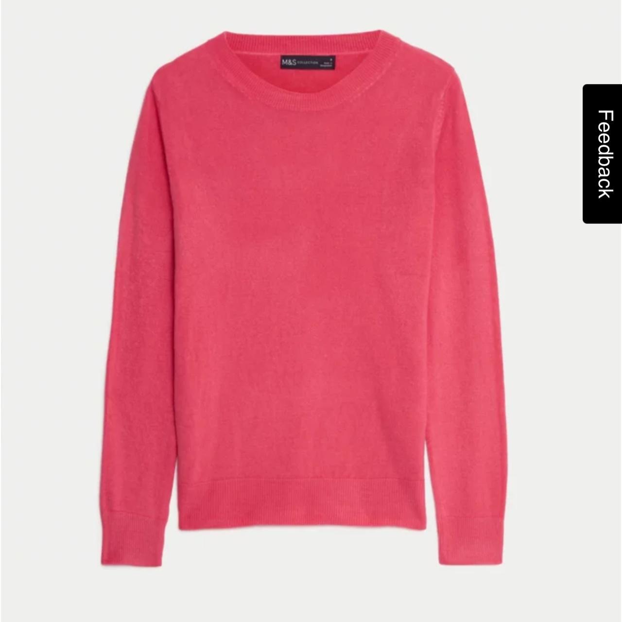 M S Supersoft Crew Neck Jumper in rose. Size woman s