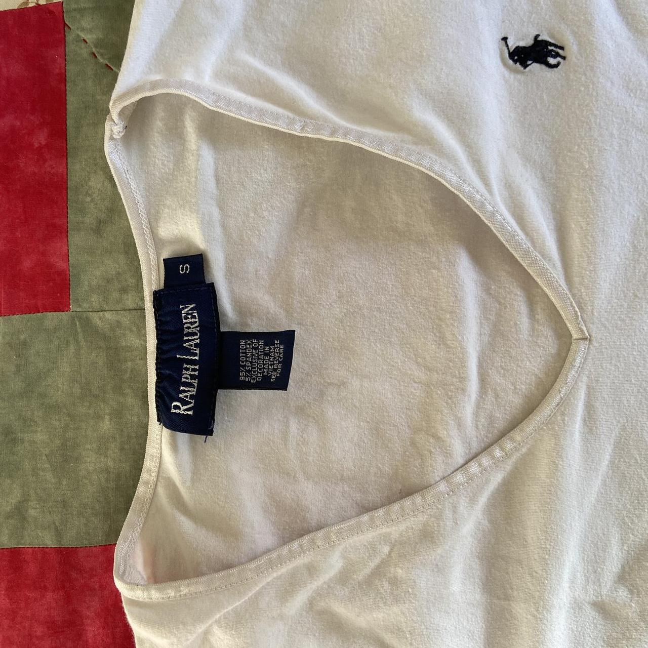 Ralph Lauren T shirt size small white top like new - Depop