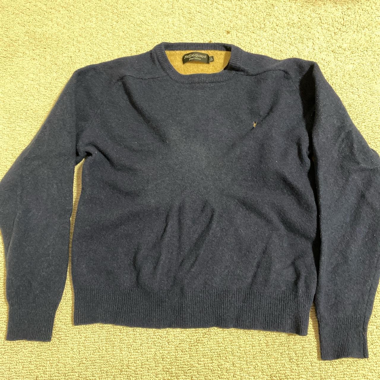 Yves Saint Laurent Men's Navy Sweatshirt | Depop