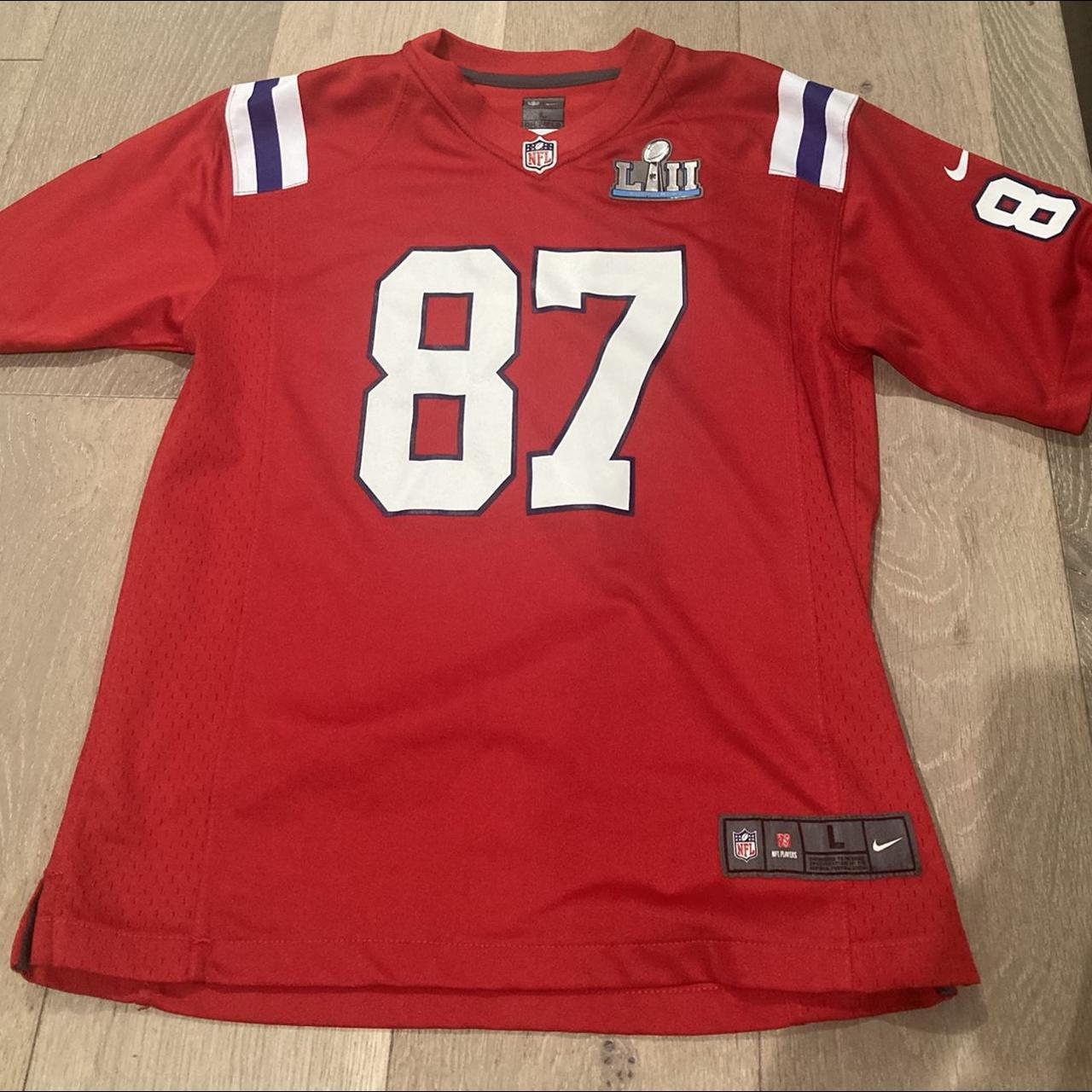 Patriots Rob Gronkowski Super Bowl 52/LII Red - Depop