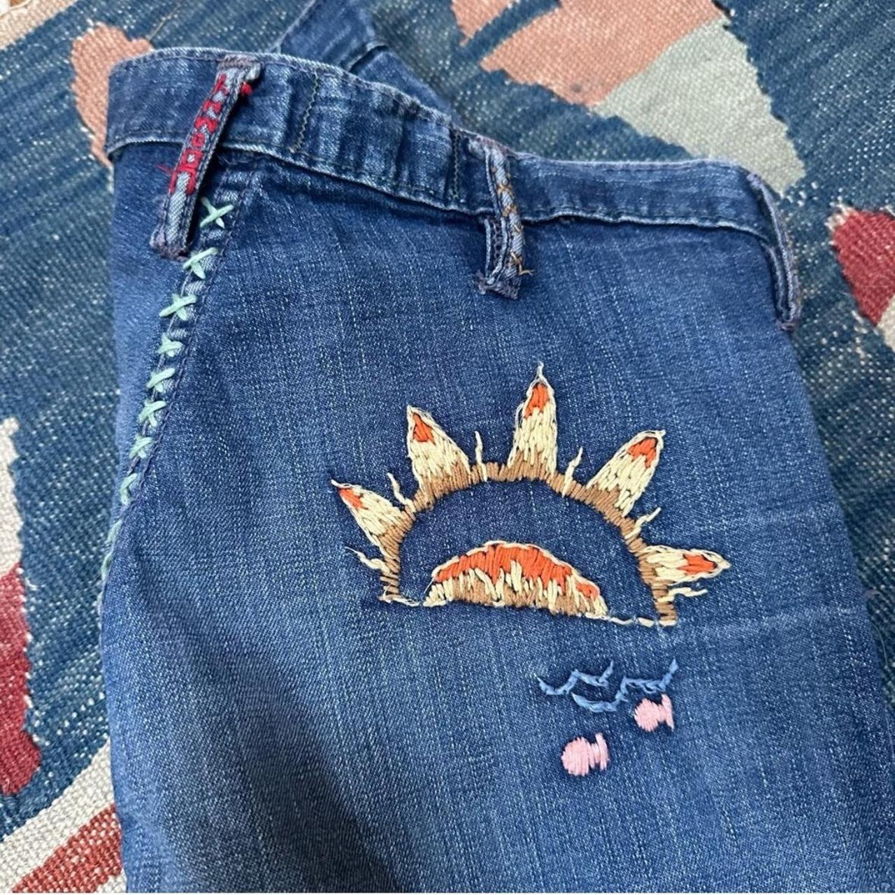 Landlubber Women's Flare Embroidered Jeans - Blue… - image 3