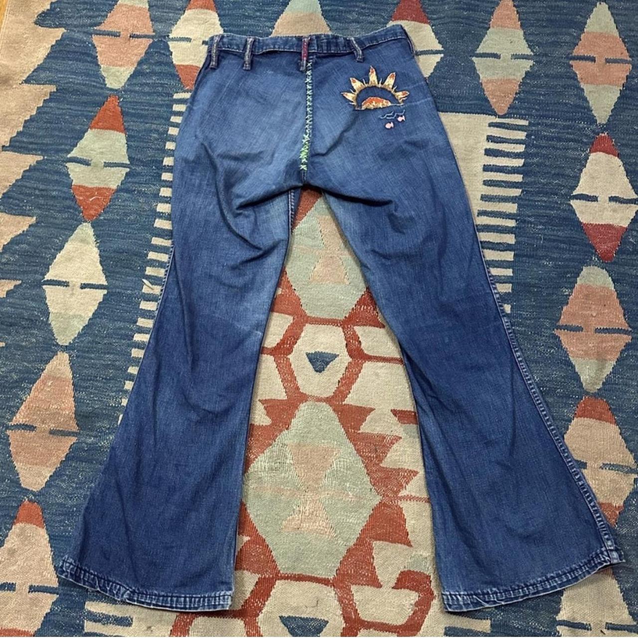 Landlubber Women's Flare Embroidered Jeans - Blue… - image 1