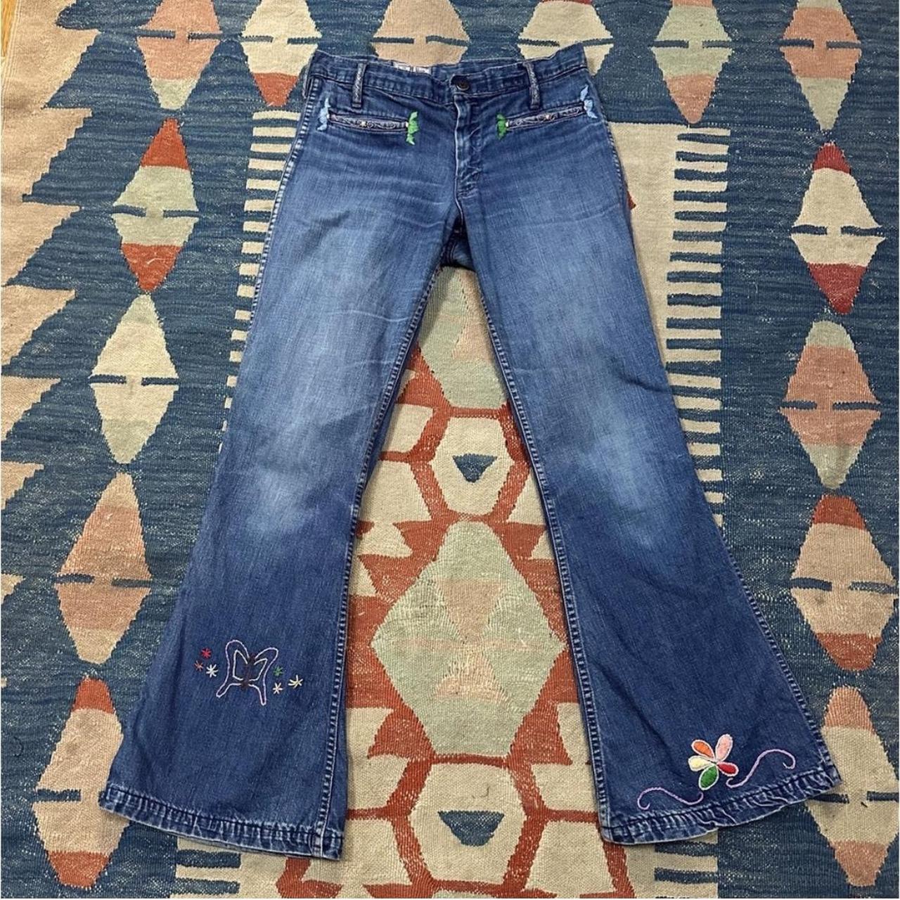 Landlubber Women's Flare Embroidered Jeans - Blue… - image 6