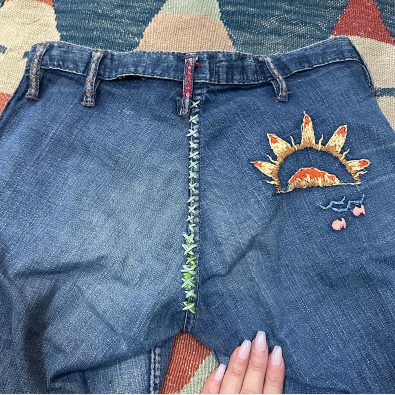 Landlubber Women's Flare Embroidered Jeans - Blue… - image 4