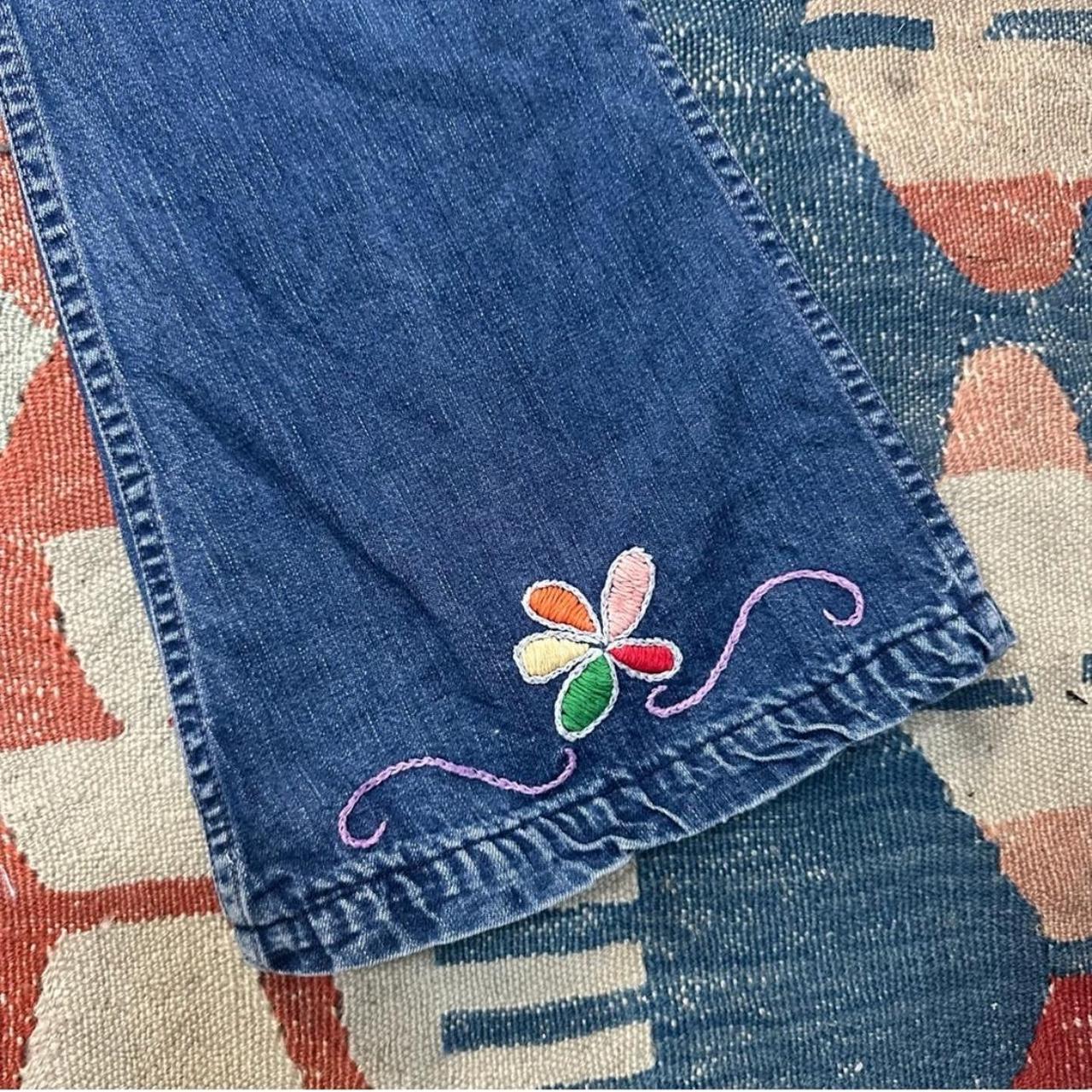 Landlubber Women's Flare Embroidered Jeans - Blue… - image 2