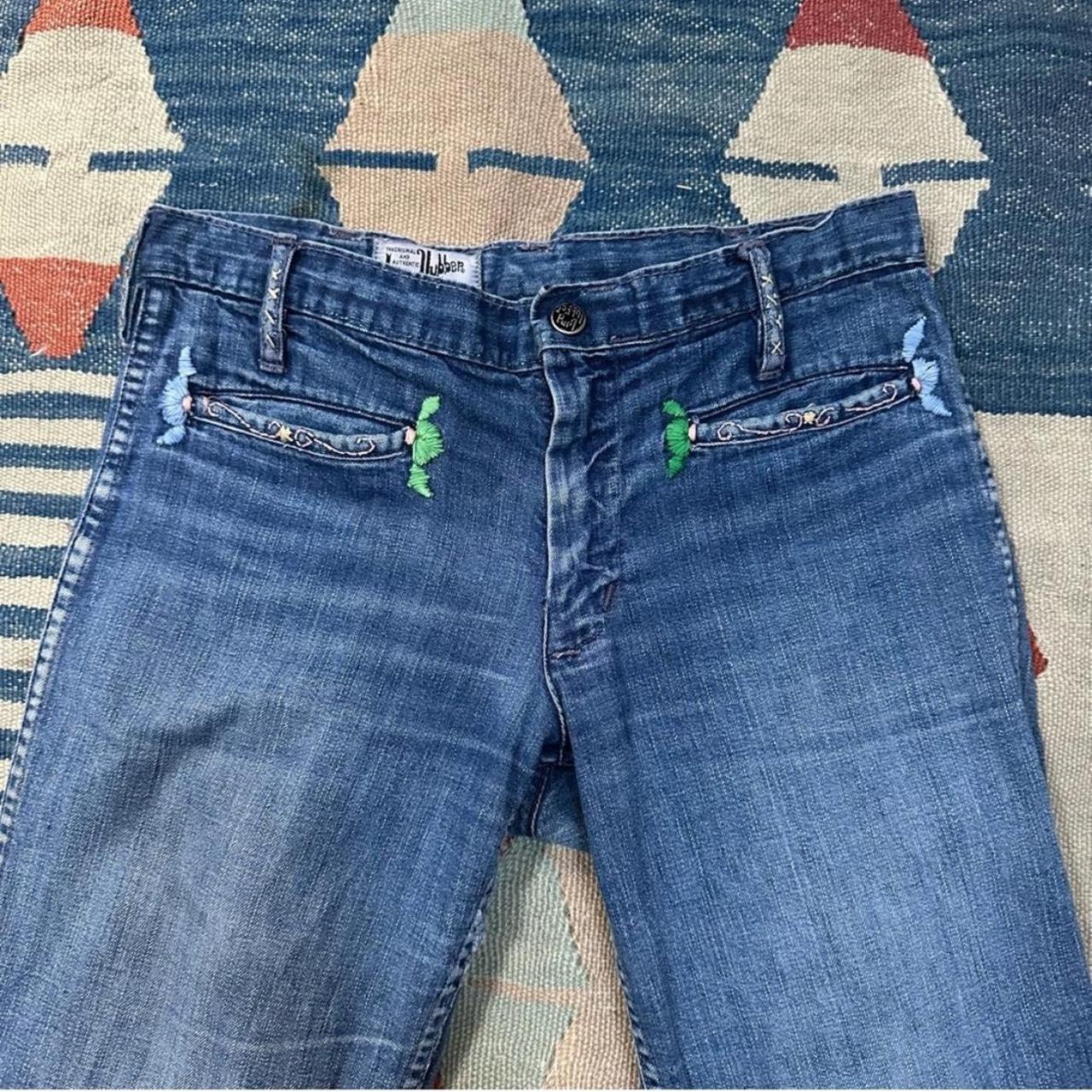 Landlubber Women's Flare Embroidered Jeans - Blue… - image 7