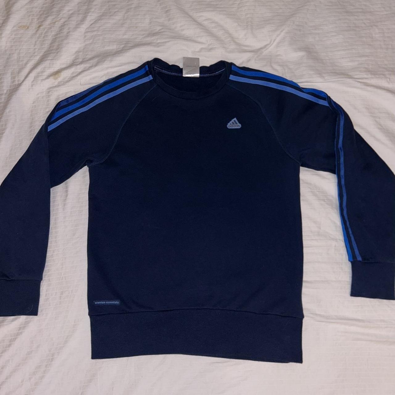 Adidas Men's Blue and Navy Sweatshirt | Depop