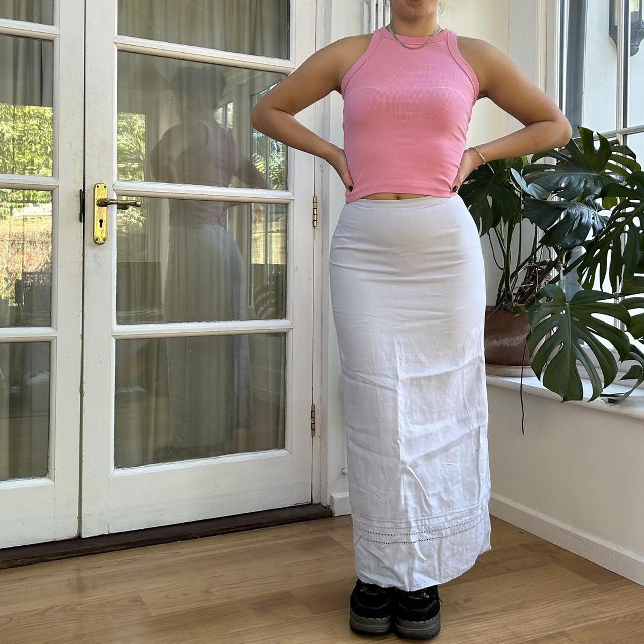 Incredible 90s linen maxi very pale Depop