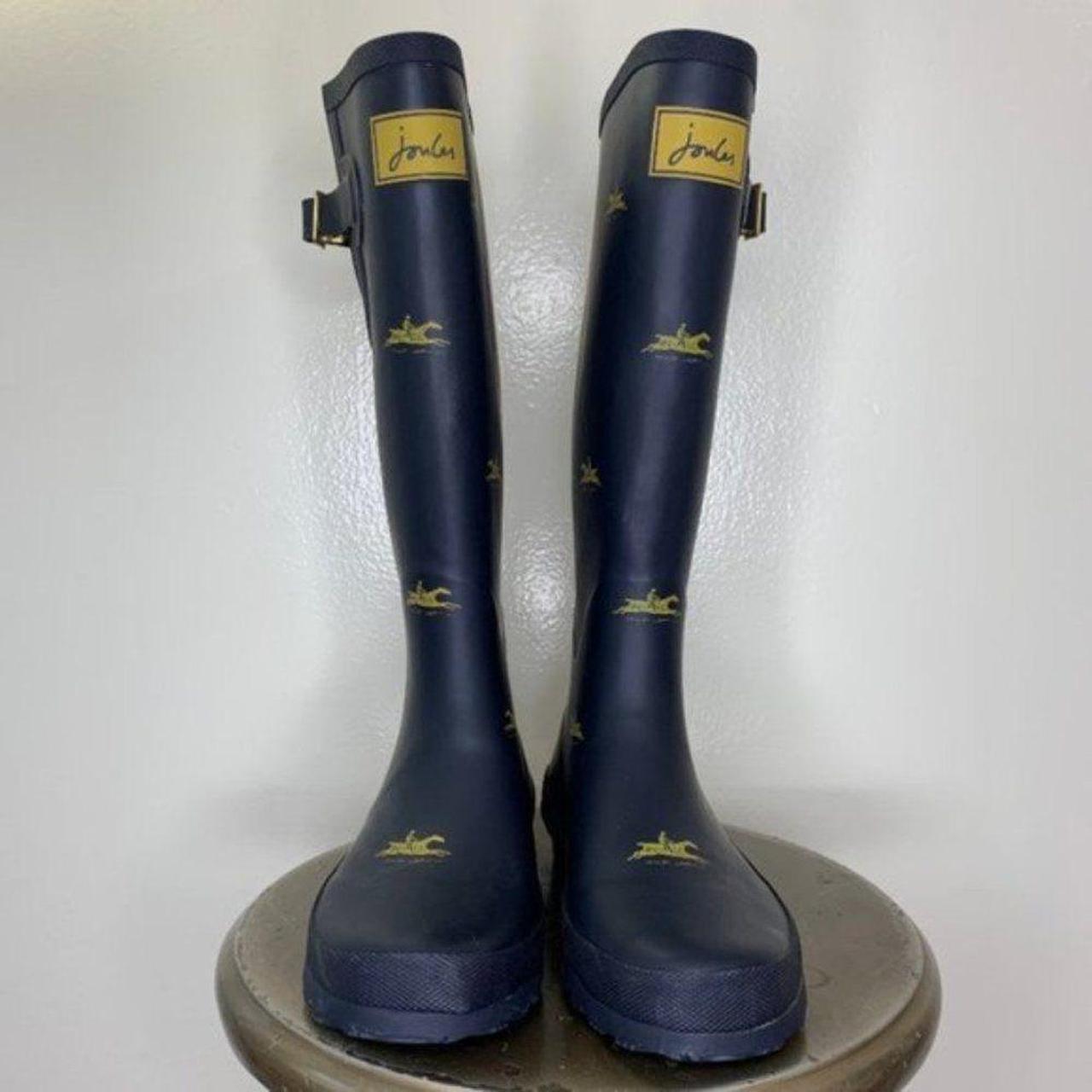Joules Women's Blue and Yellow Boots (2)