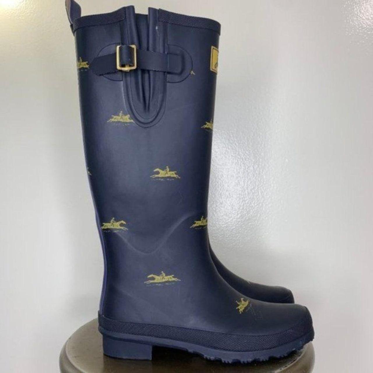 Joules Women's Blue and Yellow Boots