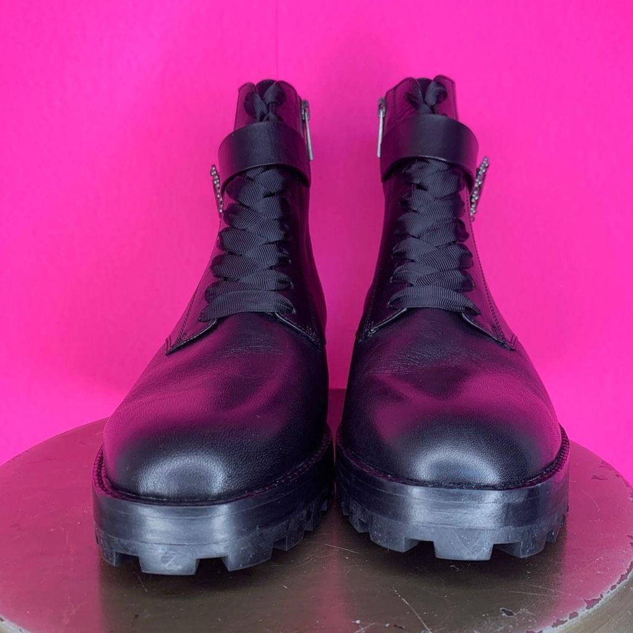 MICHAEL KORS RYDER BLACK LEATHER LACE UP COMBAT Depop