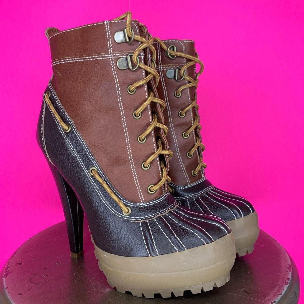 High heel hot sale duck boots