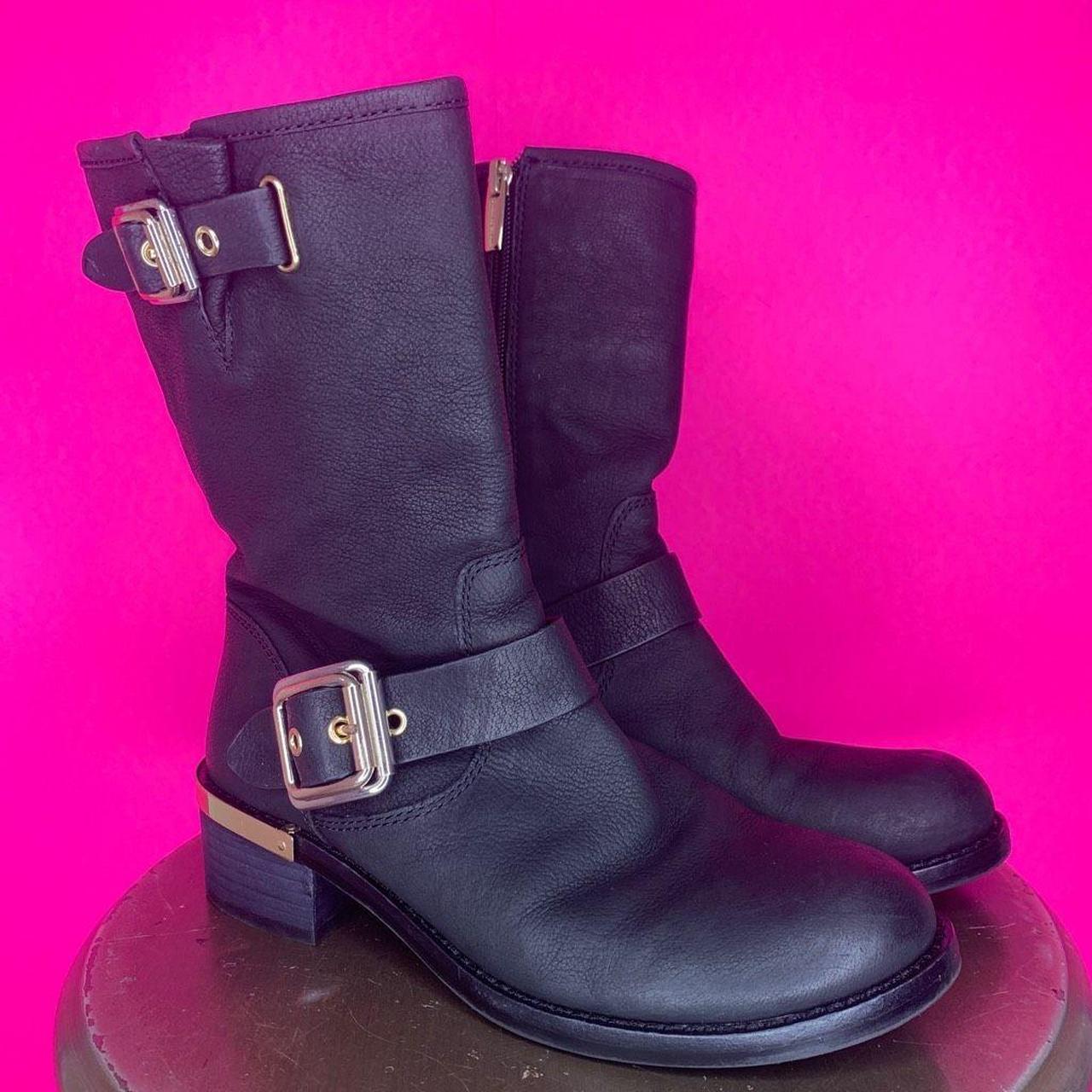 Vince camuto boots with gold outlet buckle